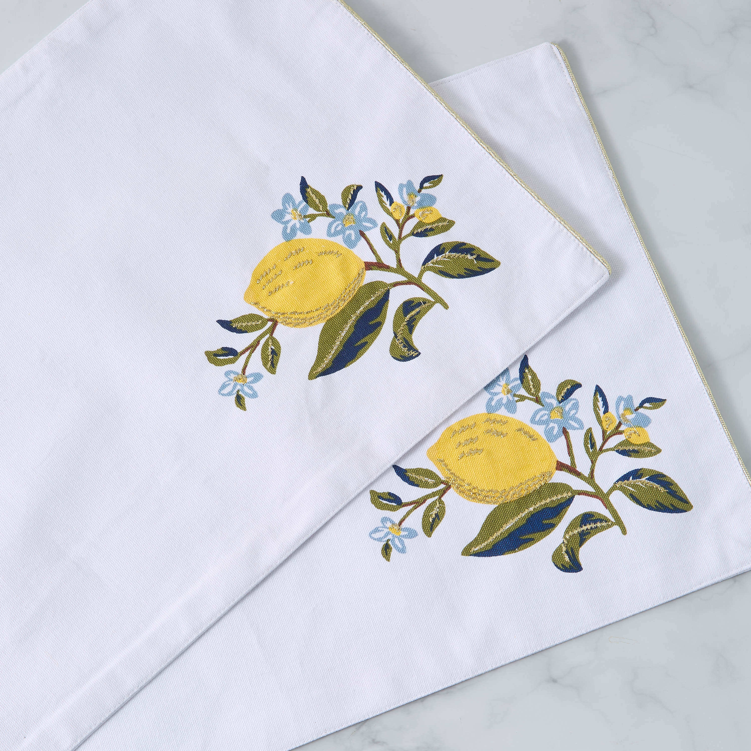 Lemon Print 2-Piece Placemat Set - 45x30 cms-household-dining-tablelinen-placemats-image-4