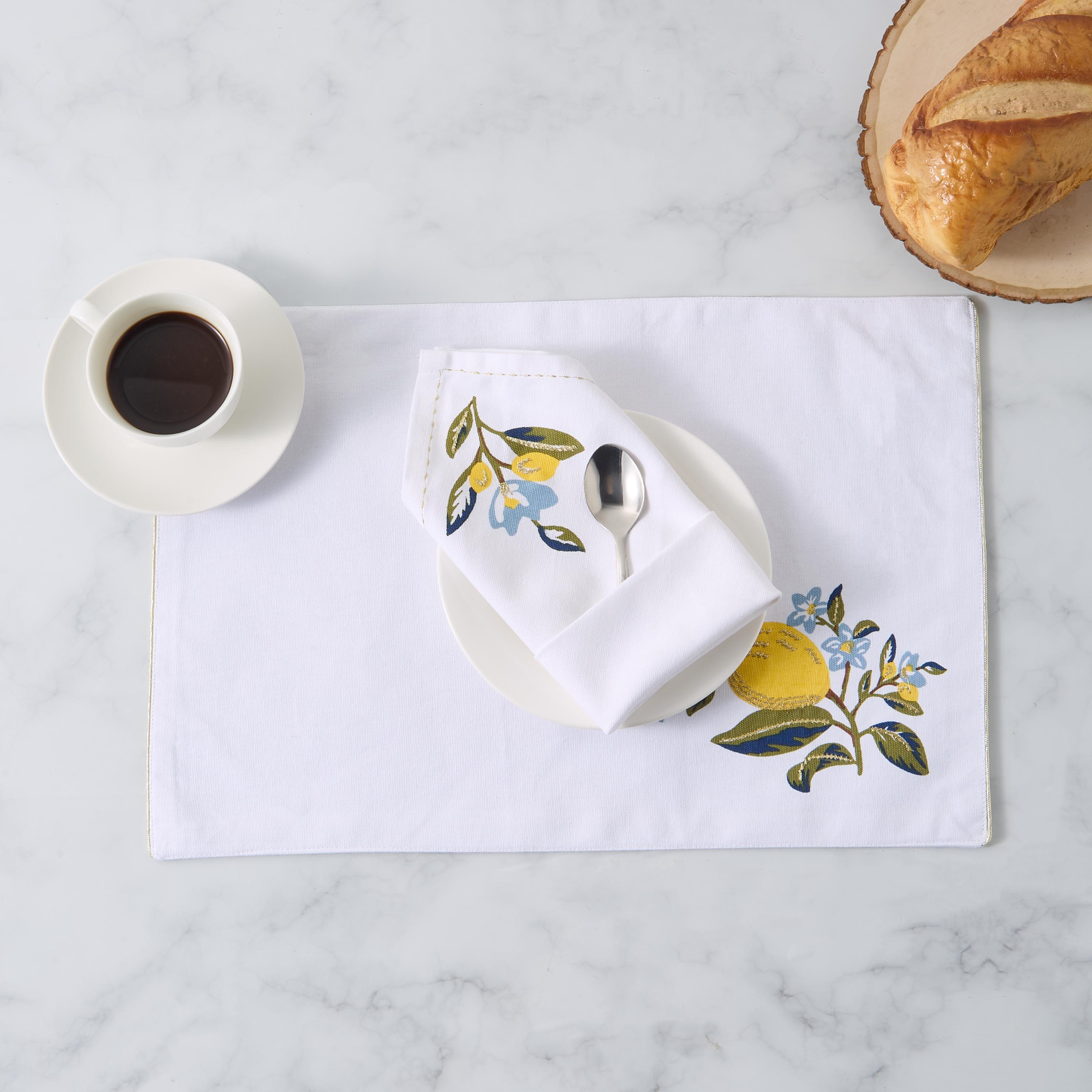 Lemon Print 4-Piece Napkin Set - 42x42 cms-household-dining-tablelinen-napkinsandaccessories-image-2