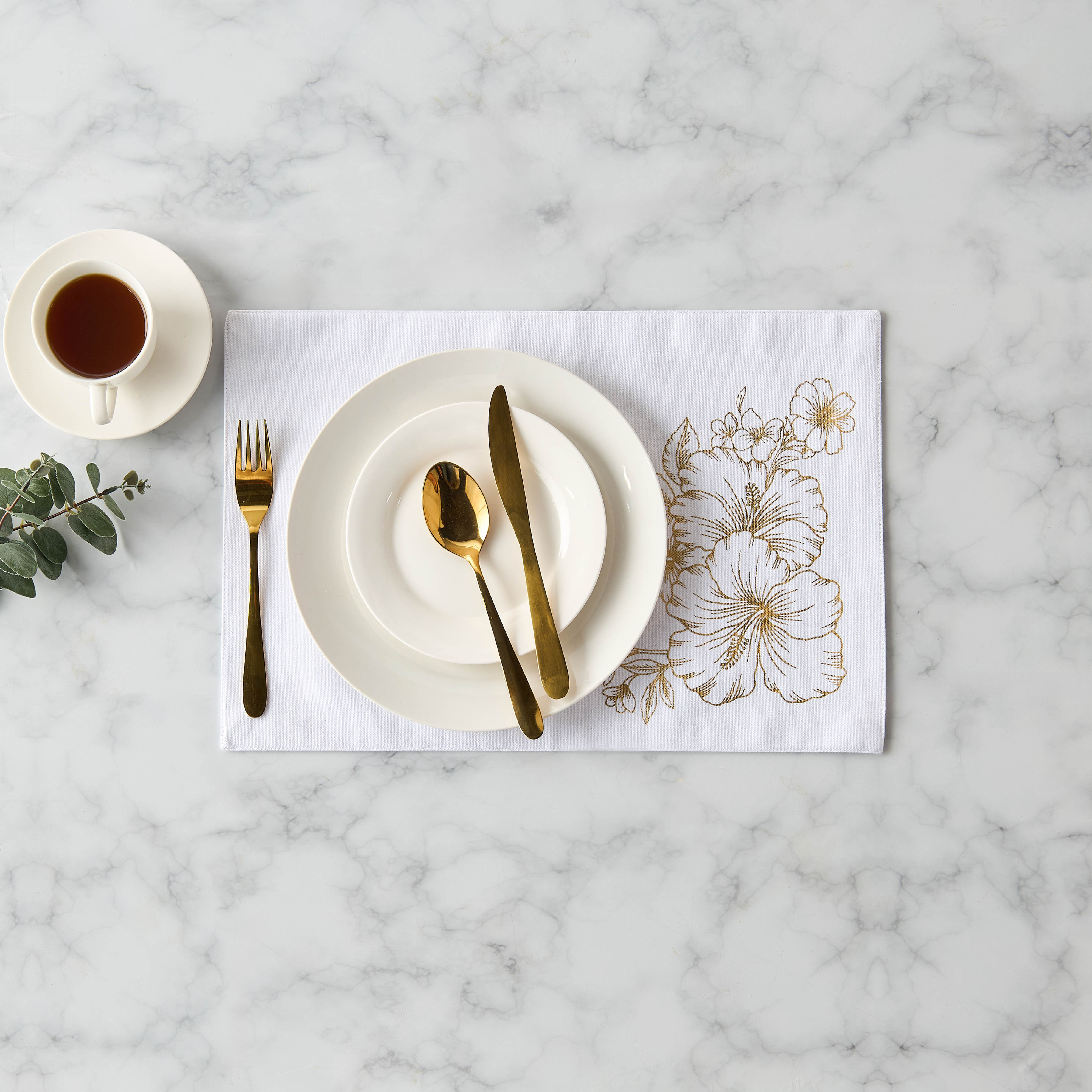 Summer Hot Flower Foil Print 4-Piece Placemat Set - 30x45 cms-household-dining-tablelinen-placemats-image-2