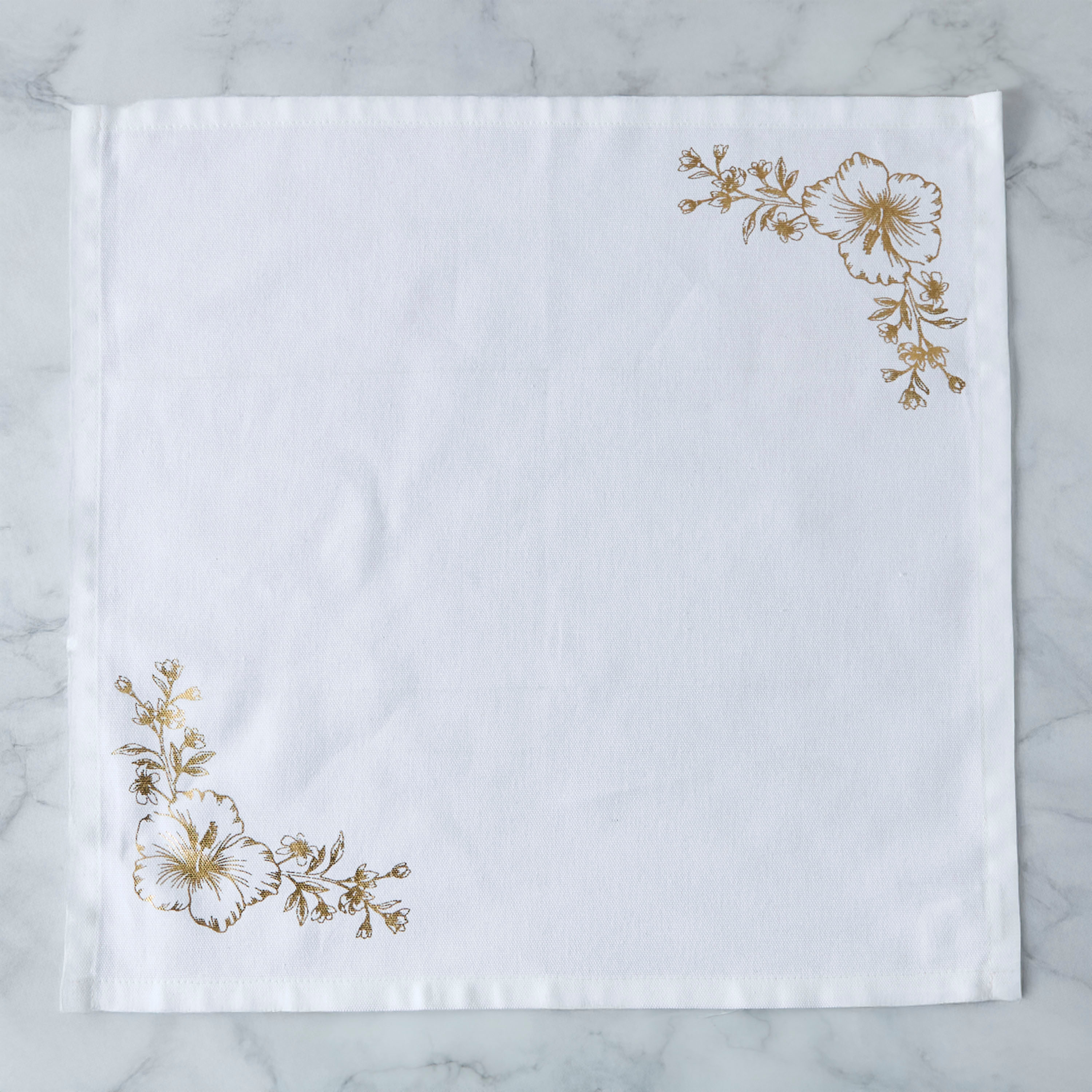 Summer Hot Flower Foil Print 4-Piece Napkin Set - 42x42 cms-household-dining-tablelinen-napkinsandaccessories-image-3