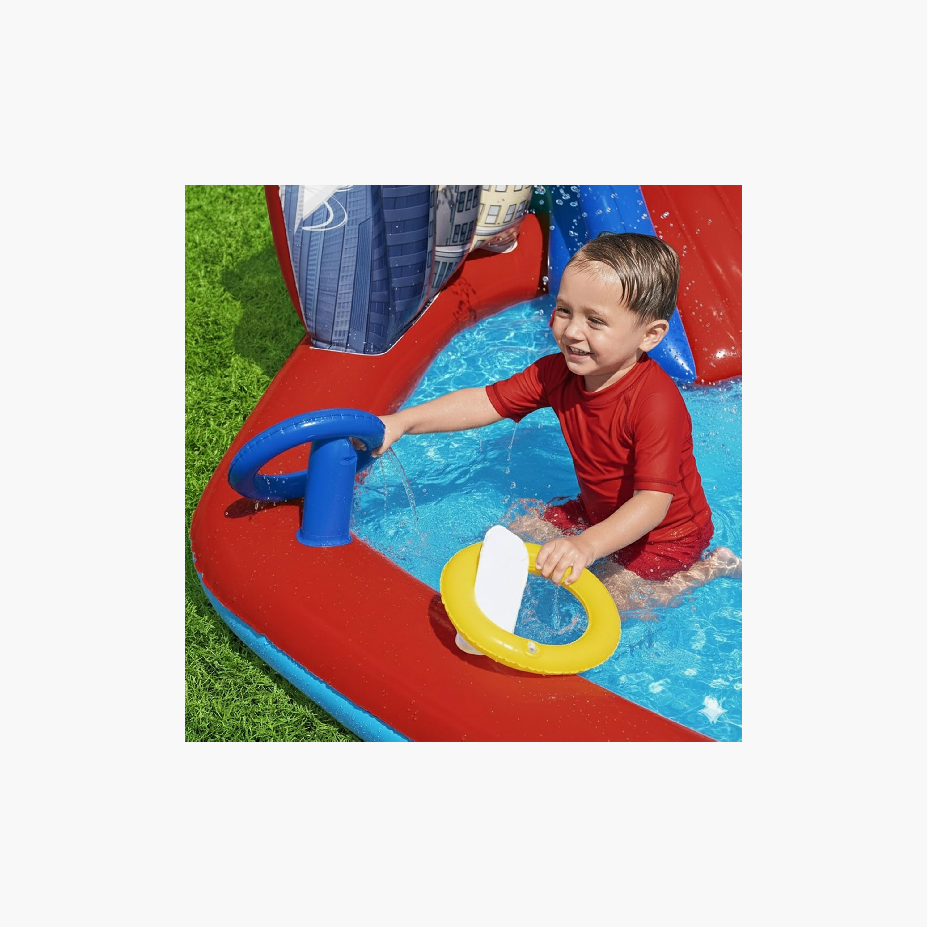 مركز ألعاب قابل للنفخ بطبعة سبايدر مان مع زحليقة من بيست واي-toys-outdoor-poolandbeach-beachtoys-image-6