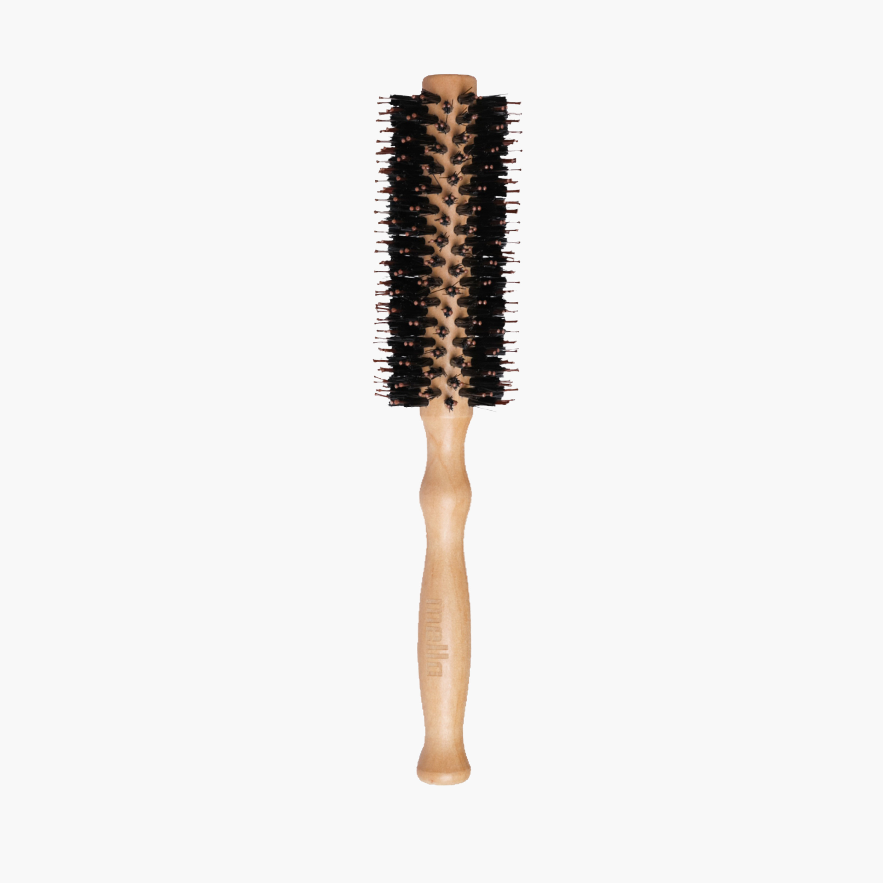 Mella Wooden Handle Round Hair Brush-beautyandpersonalcare-hair-stylingtools-hairbrushesandcombs-image-1