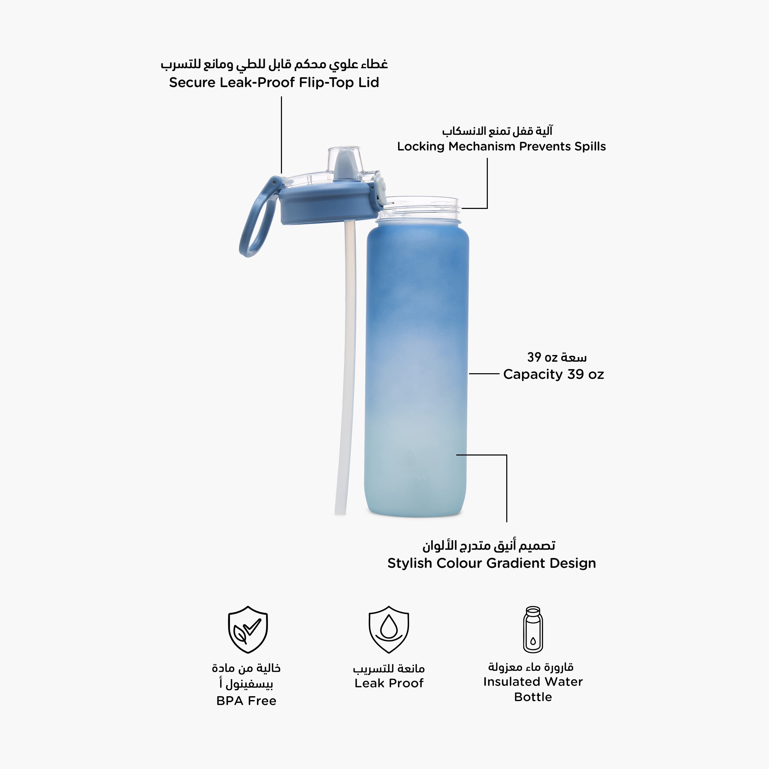قارورة مياه أومبري بفوهة ومقبض من مانا - 1.1 لتر-school-waterbottles-image-2