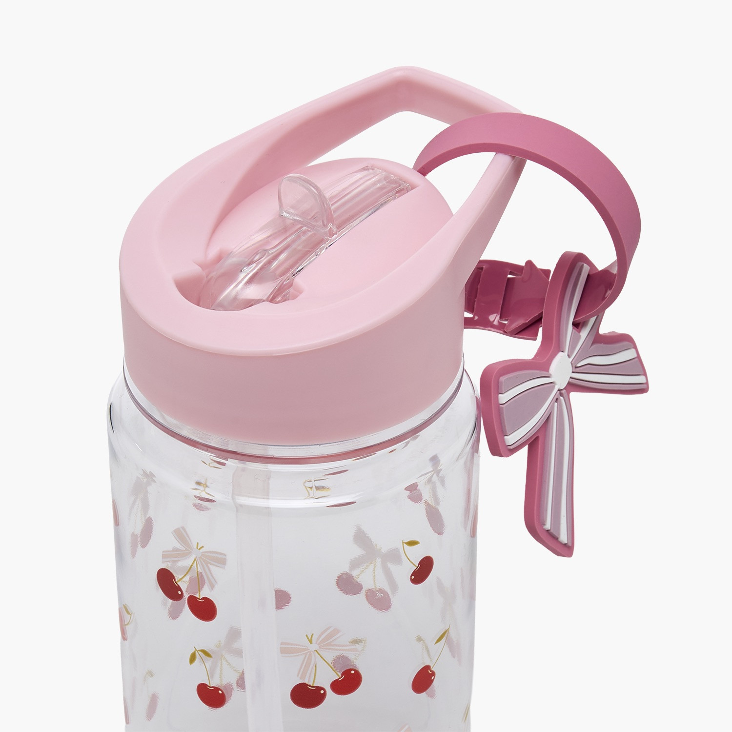 MANNA Cherry Print Water Bottle with Flip Spout and Handle - 444 ml-school-waterbottles-image-3