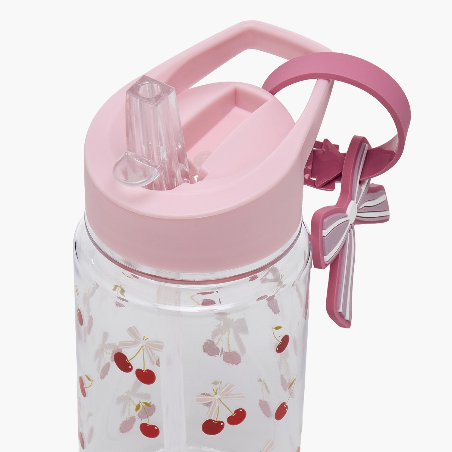 MANNA Cherry Print Water Bottle with Flip Spout and Handle - 444 ml-school-waterbottles-image-4