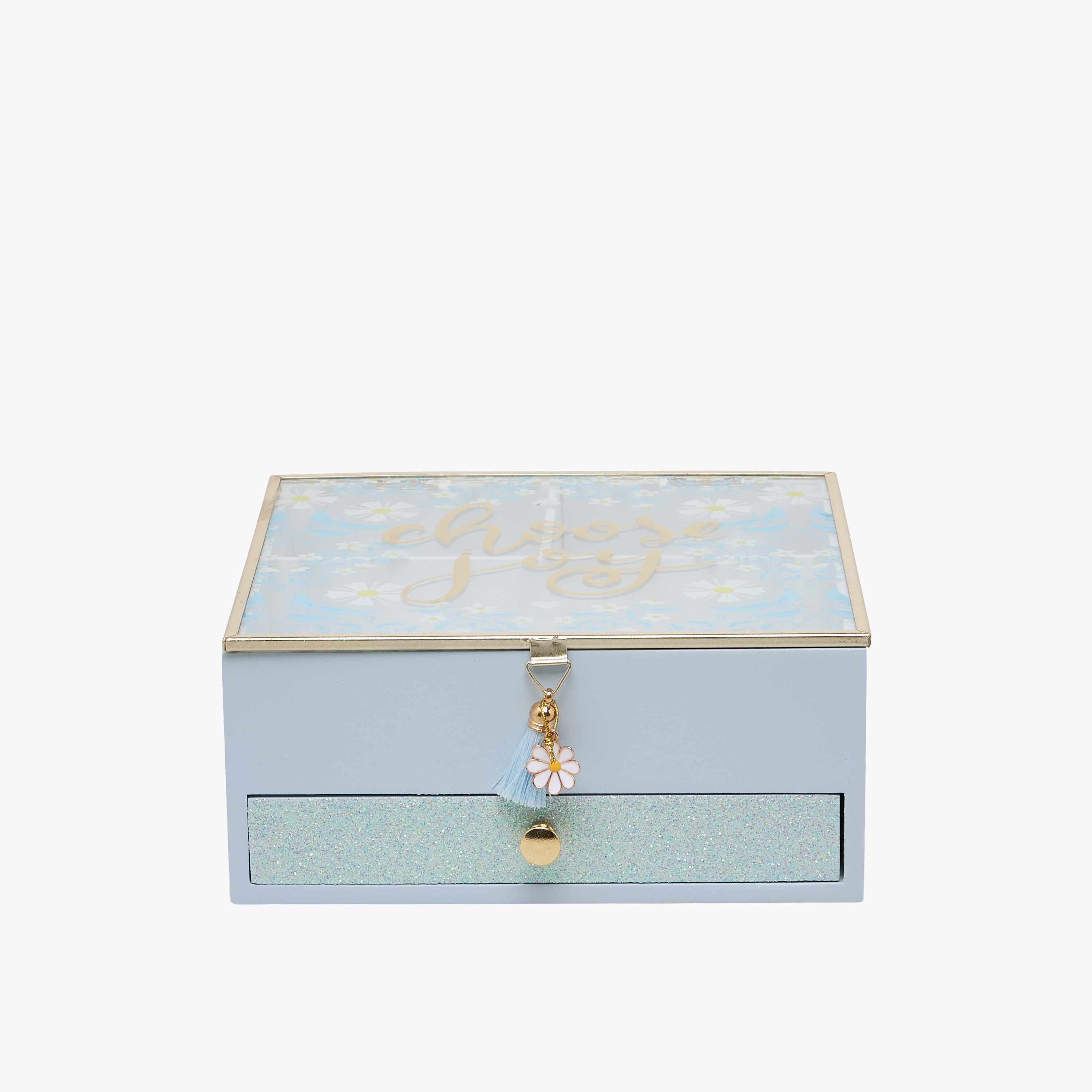 Findz Jewellery Box with Daisy Print - 18x18x8 cms-women-watchesandjewellery-jewellery-storage-image-1
