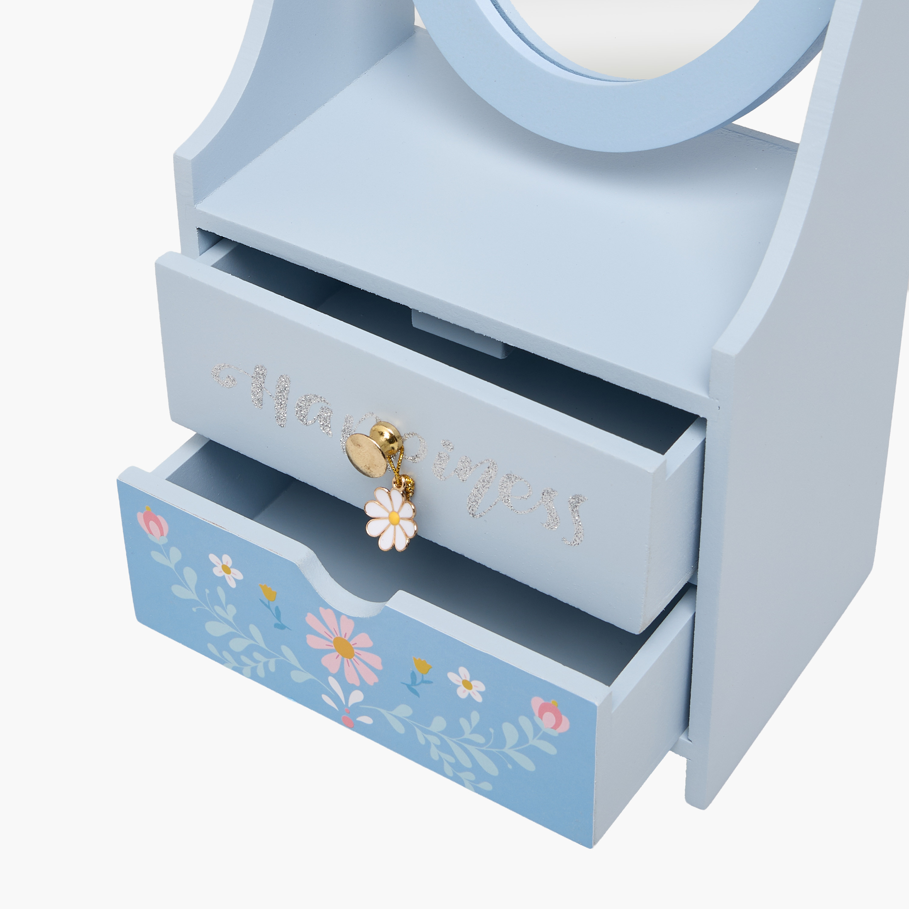 Findz Jewellery Organizer with Daisy Print and Mirror - 18x5x15 cms-women-watchesandjewellery-jewellery-storage-image-7