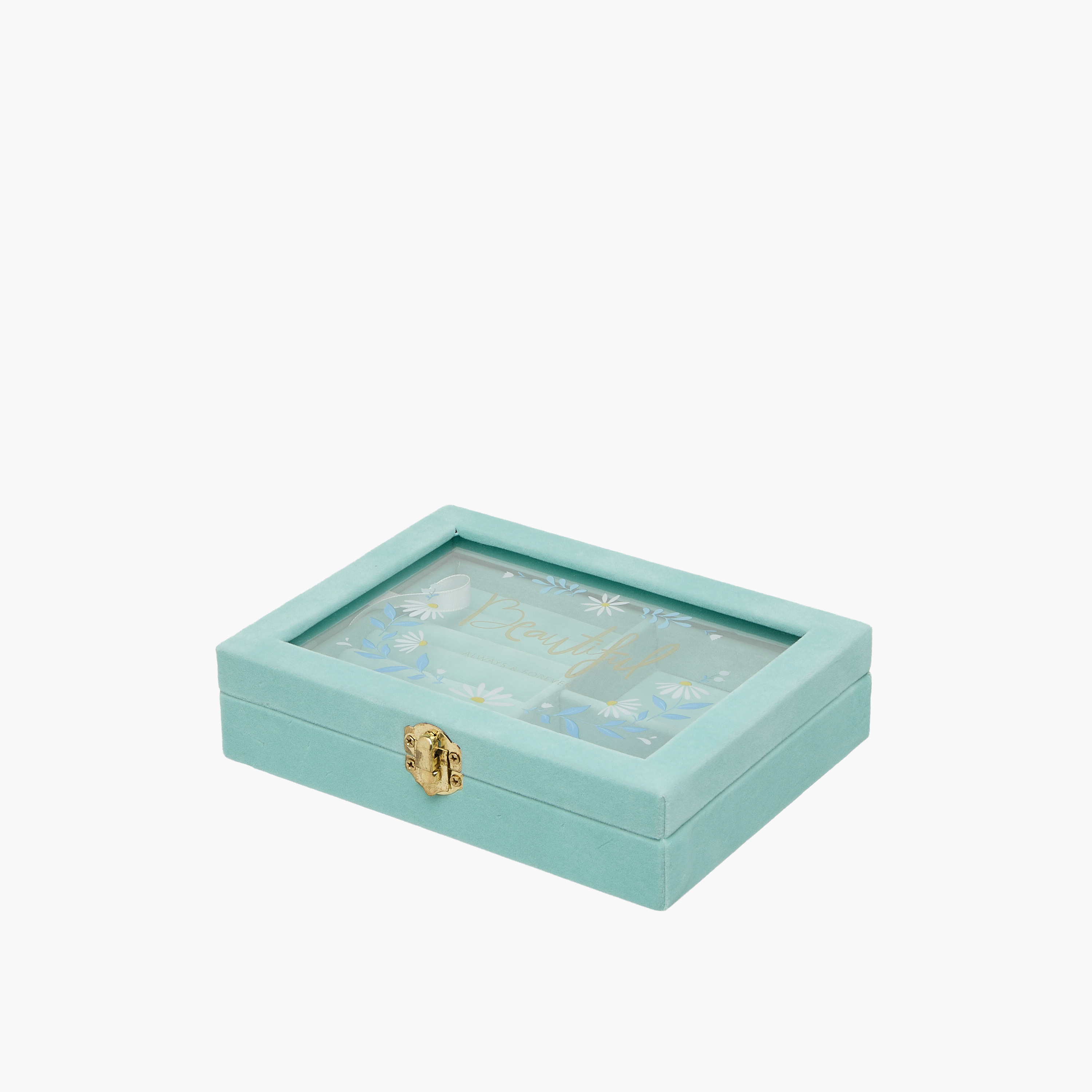 Findz Jewellery Organizer Daisy Print with Clasp Closure -  20x15x5 cms-women-watchesandjewellery-jewellery-storage-image-2