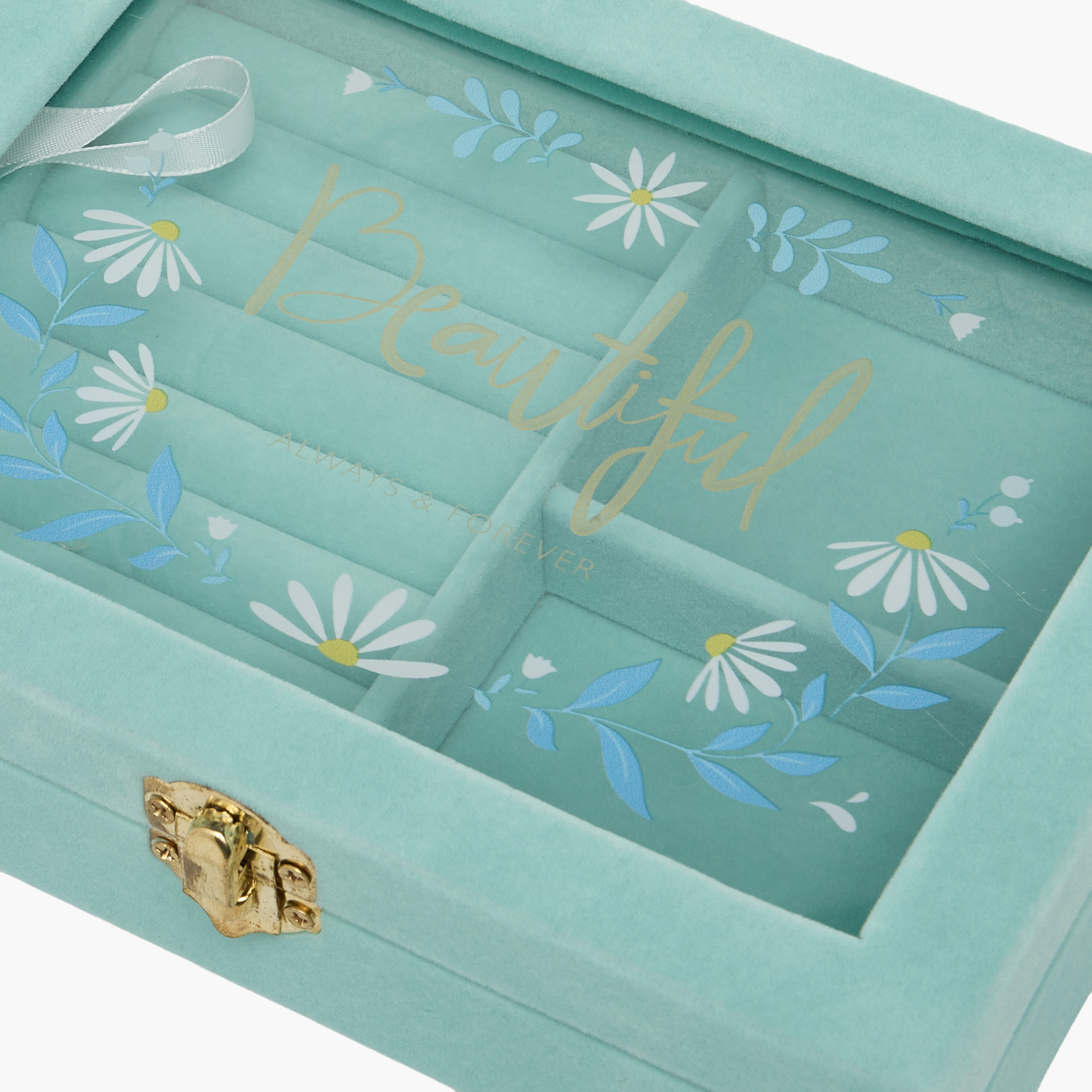 Findz Jewellery Organizer Daisy Print with Clasp Closure -  20x15x5 cms-women-watchesandjewellery-jewellery-storage-image-5