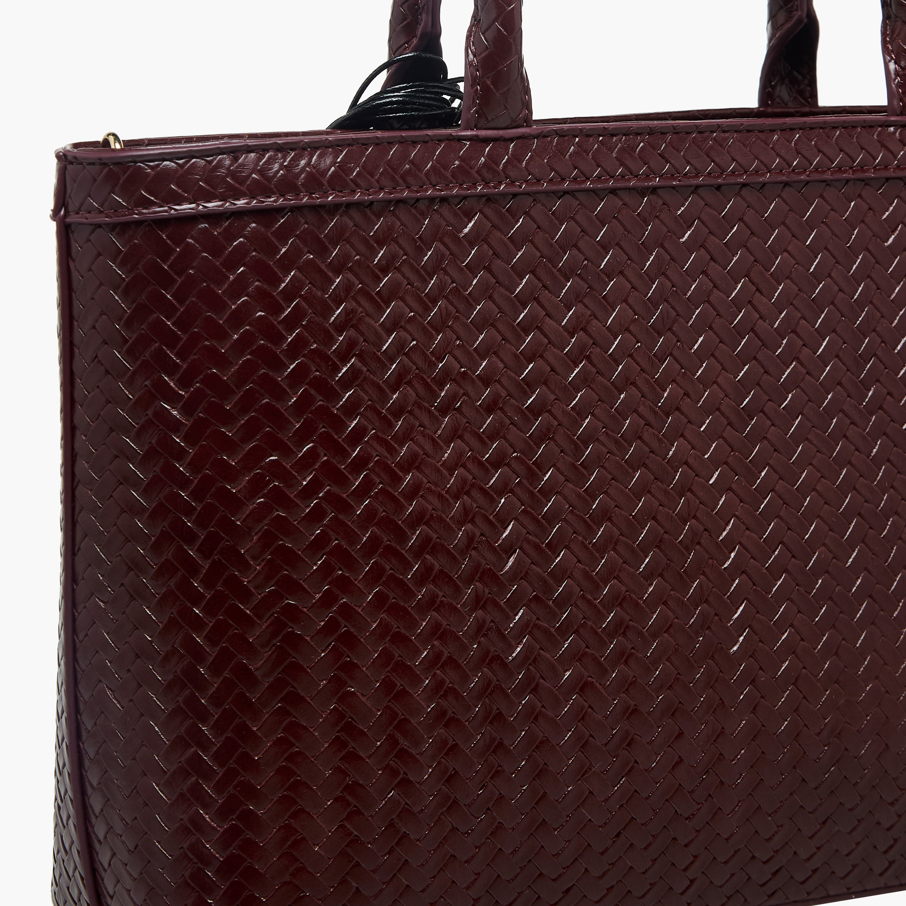Sasha Weave Textured Tote Bag with Zip Closure-women-bagsandwallets-handbags-image-6