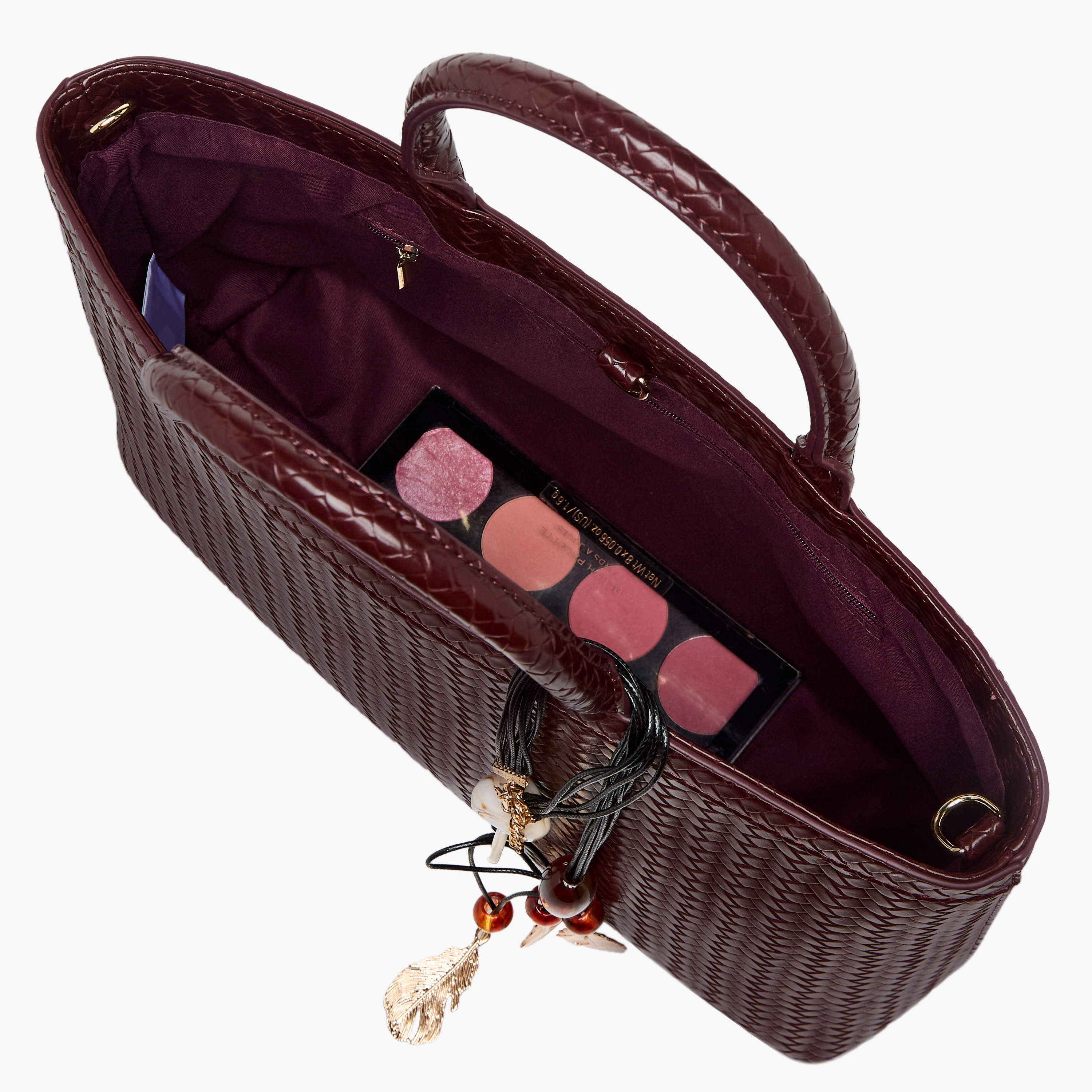 Sasha Weave Textured Tote Bag with Zip Closure-women-bagsandwallets-handbags-image-9