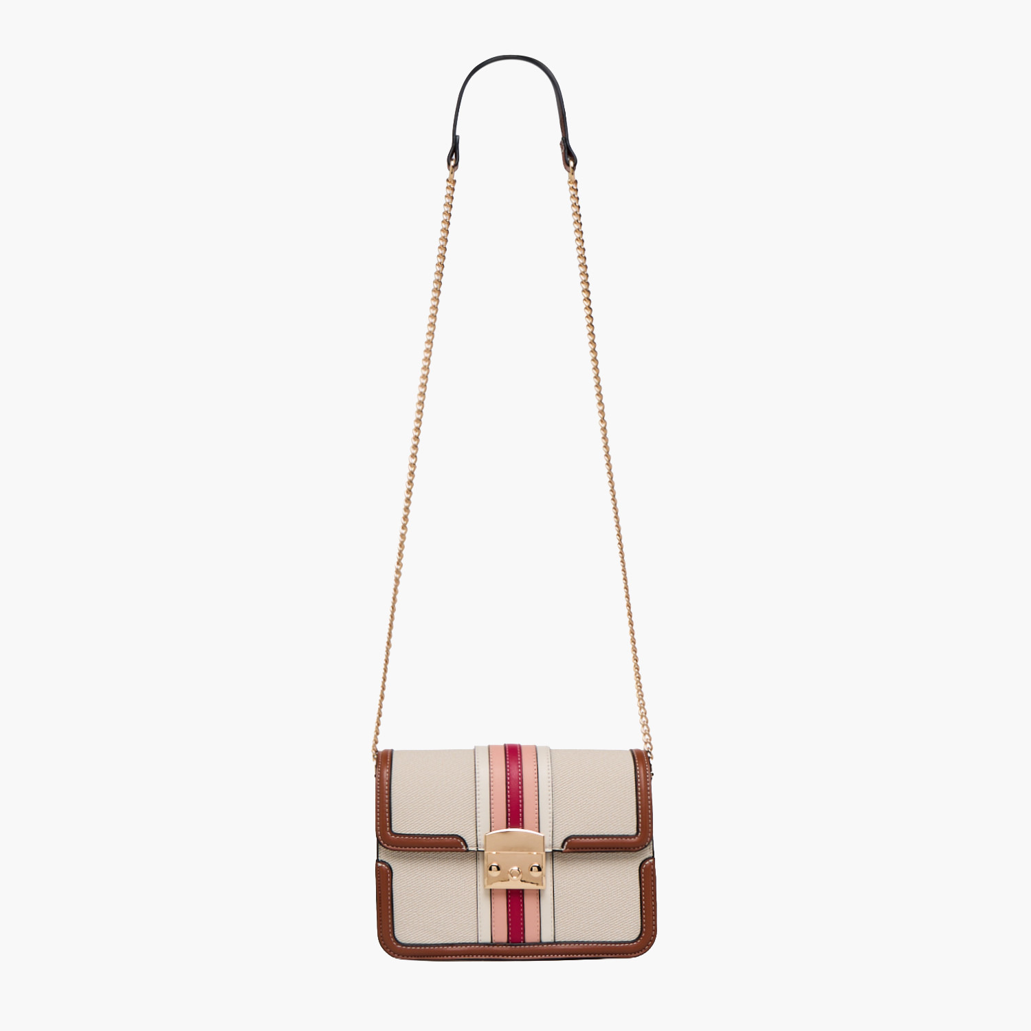 Sasha Striped Crossbody Bag with Chain Strap-women-bagsandwallets-handbags-image-3