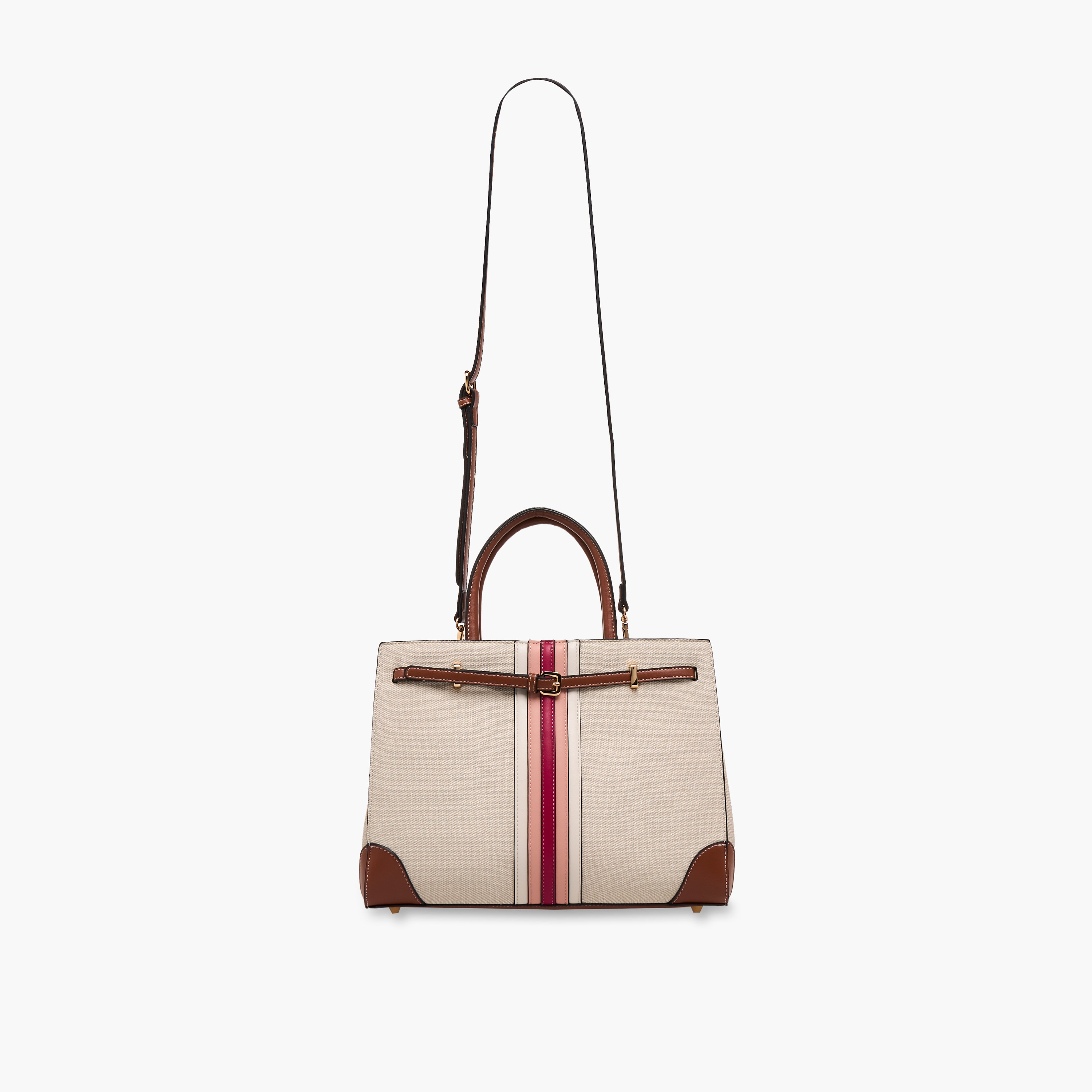 Sasha Textured Tote Bag with Zip Closure-women-bagsandwallets-handbags-image-2