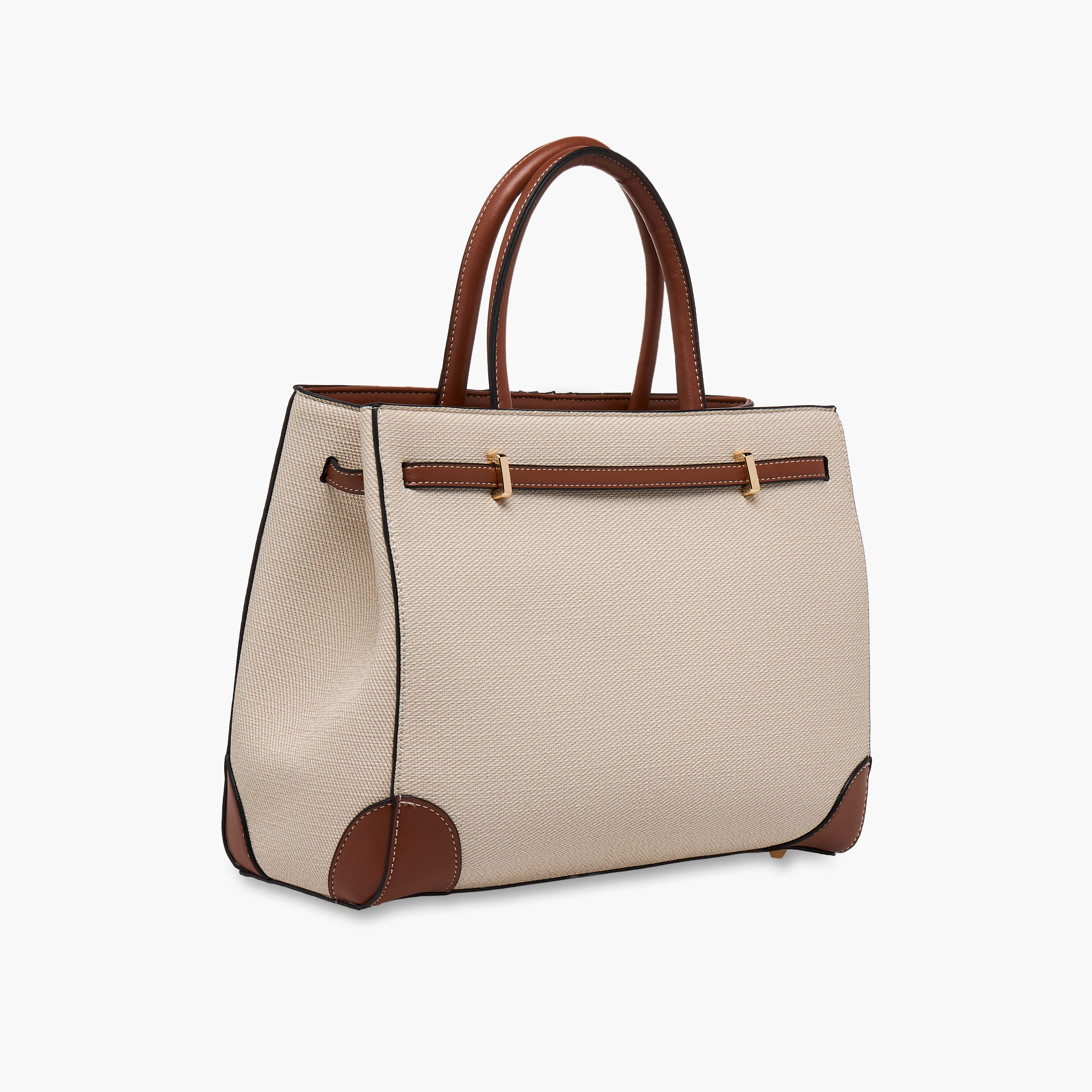 Sasha Textured Tote Bag with Zip Closure-women-bagsandwallets-handbags-image-3