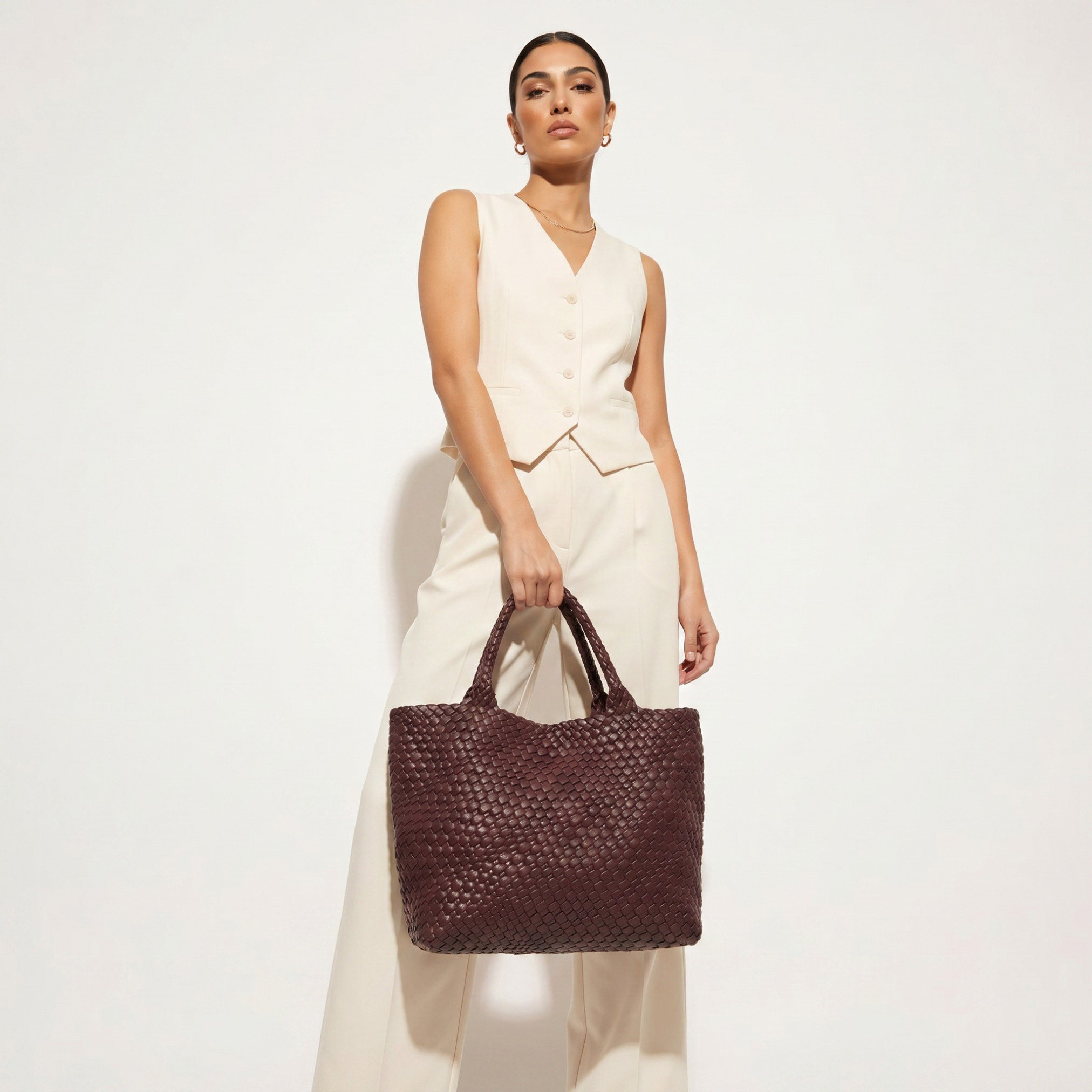 Sasha Textured Tote Bag with Pouch-women-bagsandwallets-handbags-image-3