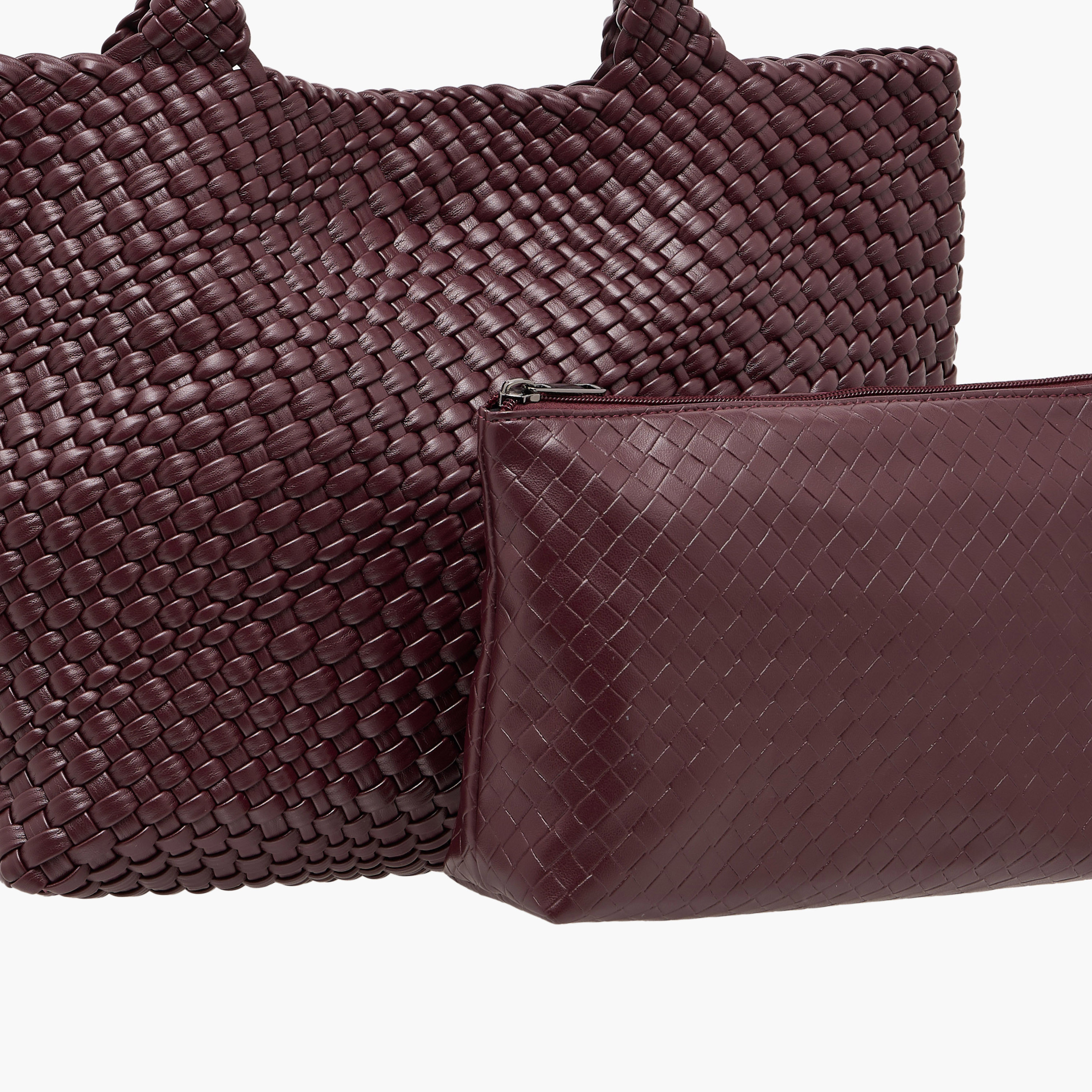 Sasha Textured Tote Bag with Pouch-women-bagsandwallets-handbags-image-8