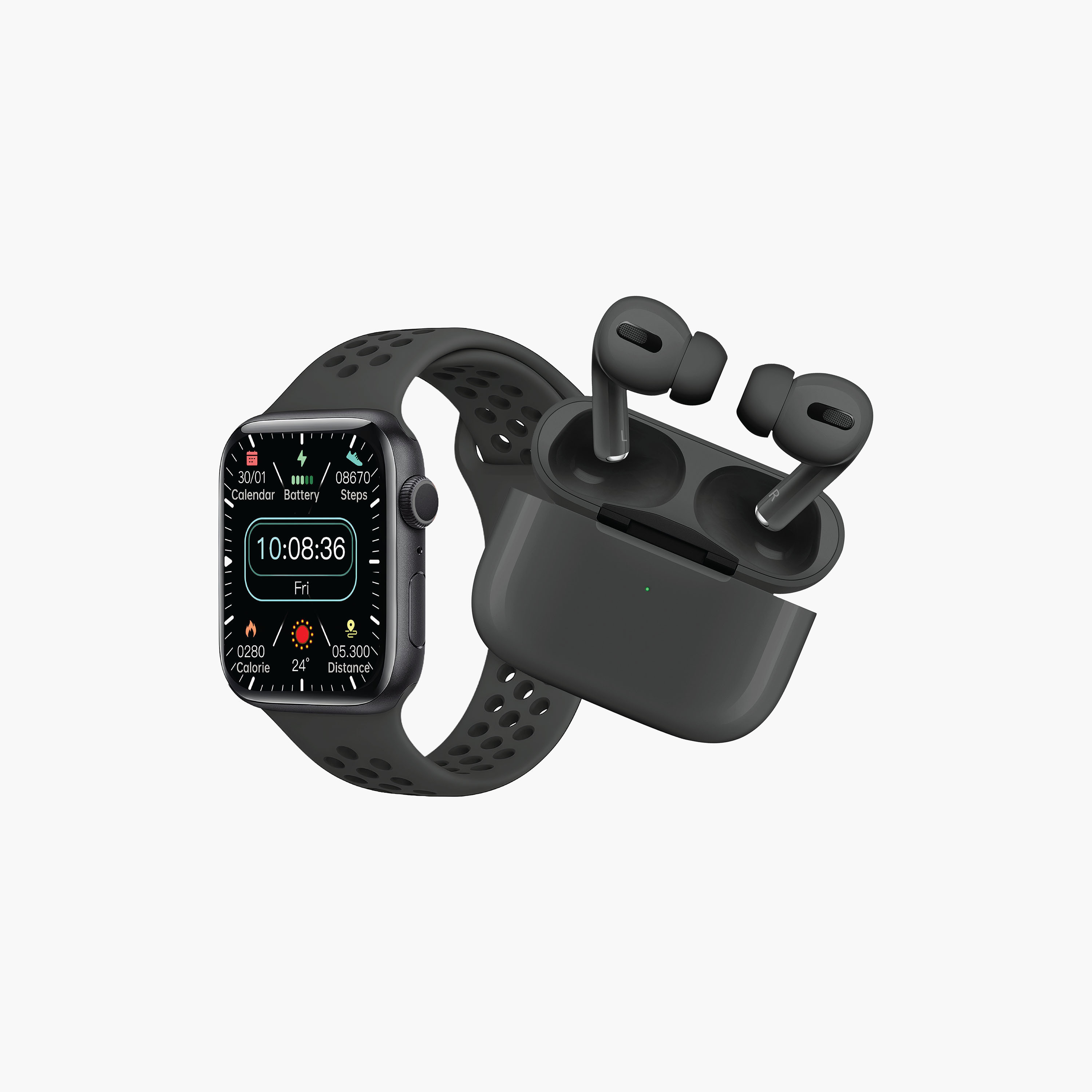 Touchmate Bluetooth Smartwatch with Wireless Earbuds | TM-SW500T-electronics-smartwatches-image-1