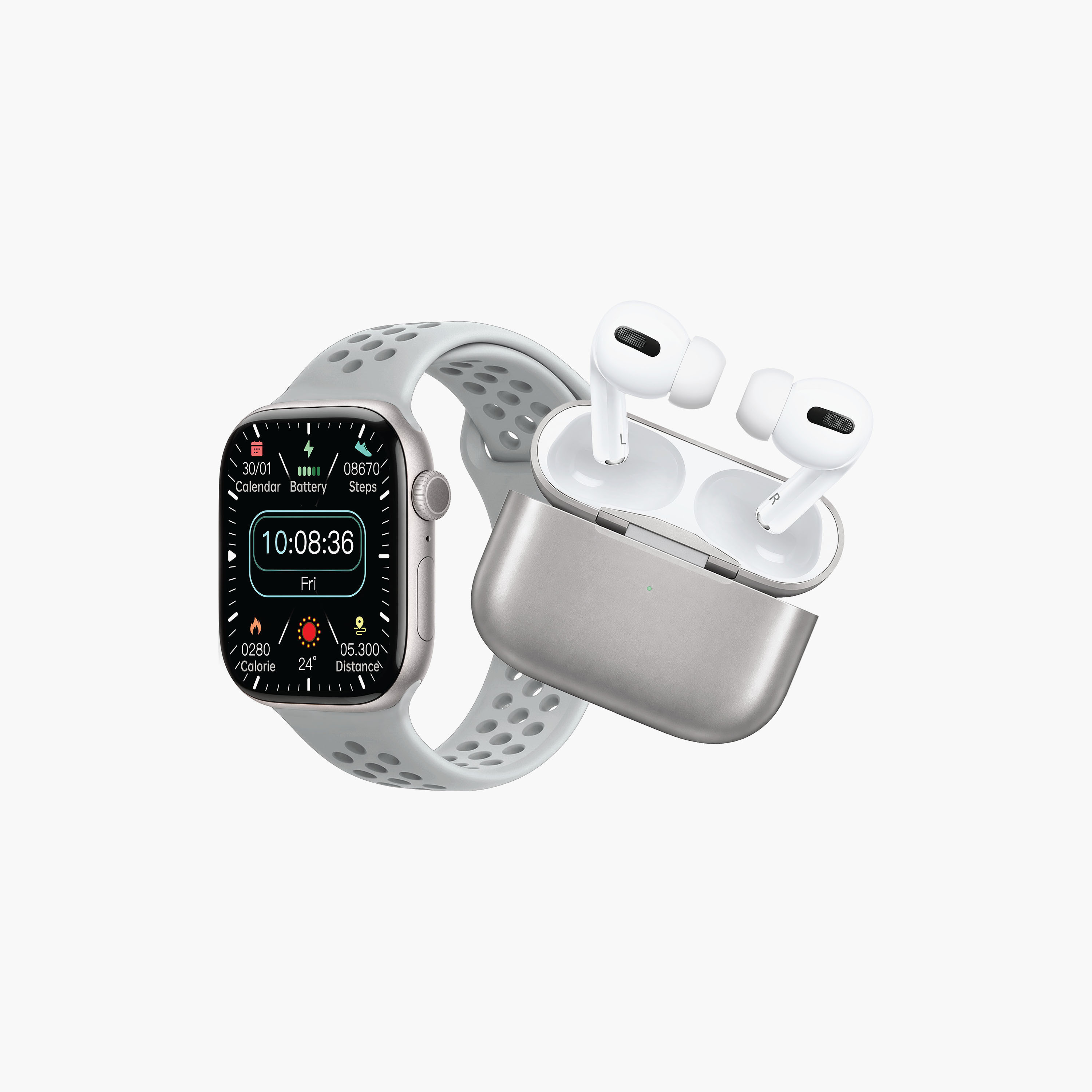 Touchmate Bluetooth Smartwatch with Wireless Earbuds | TM-SW500T-electronics-smartwatches-image-1