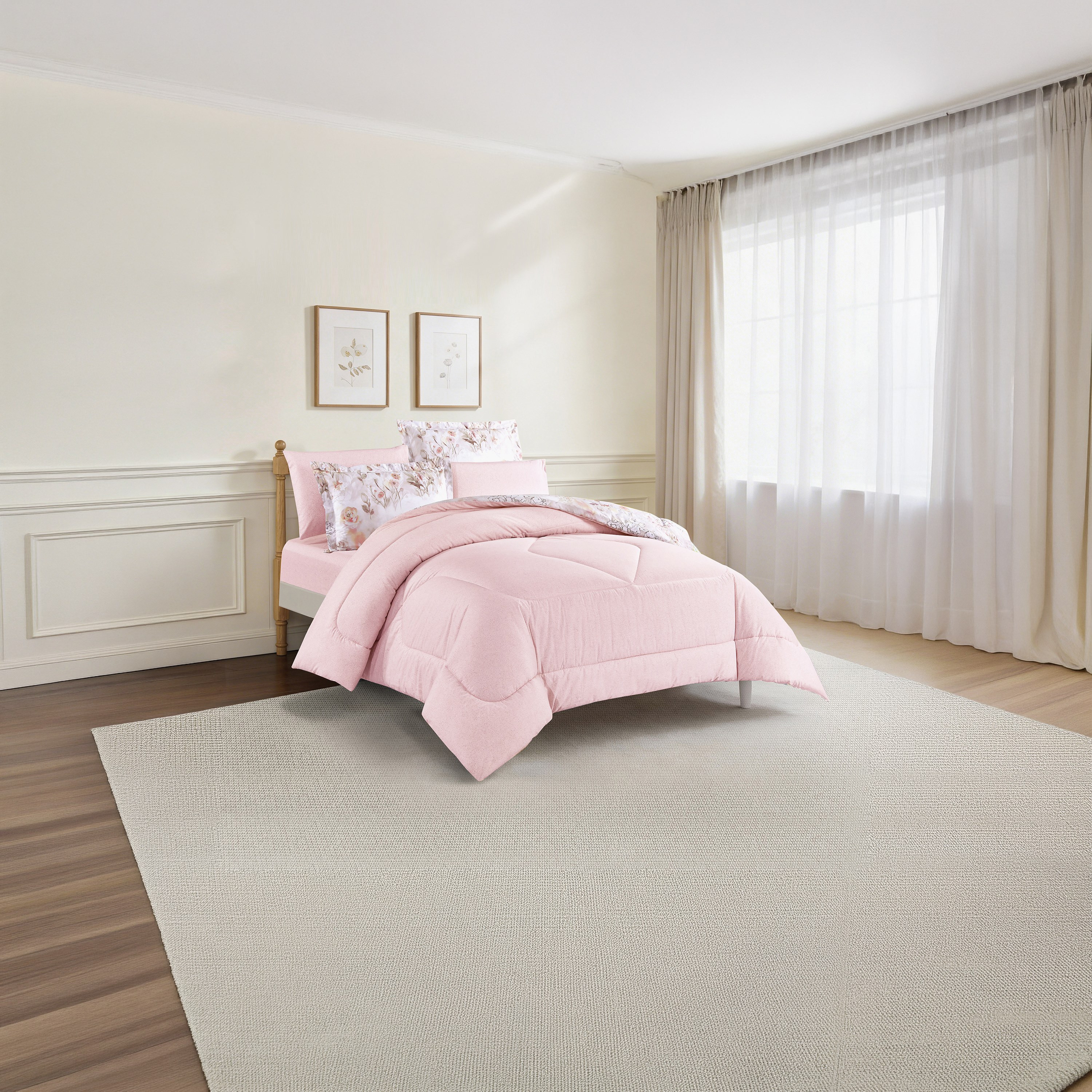 Unique Home All Season 100% Cotton Comforter Set 6 pcs Super King Size - 240x260 cms-household-bedding-comfortersandbedspreads-comforters-image-2