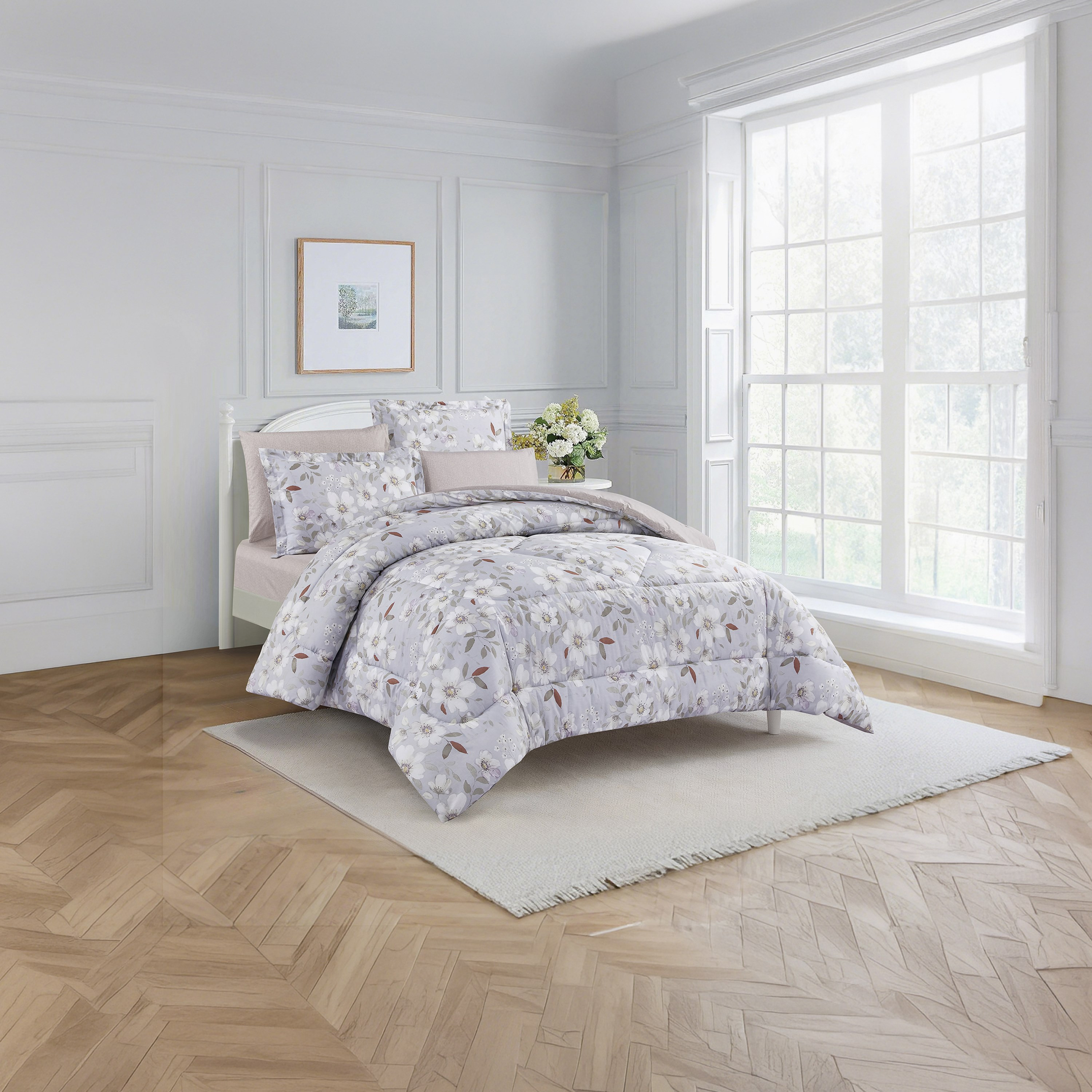 Unique Home All Season 100% Cotton Comforter Set 6 pcs Super King Size - 240x260 cms-household-bedding-comfortersandbedspreads-comforters-image-2