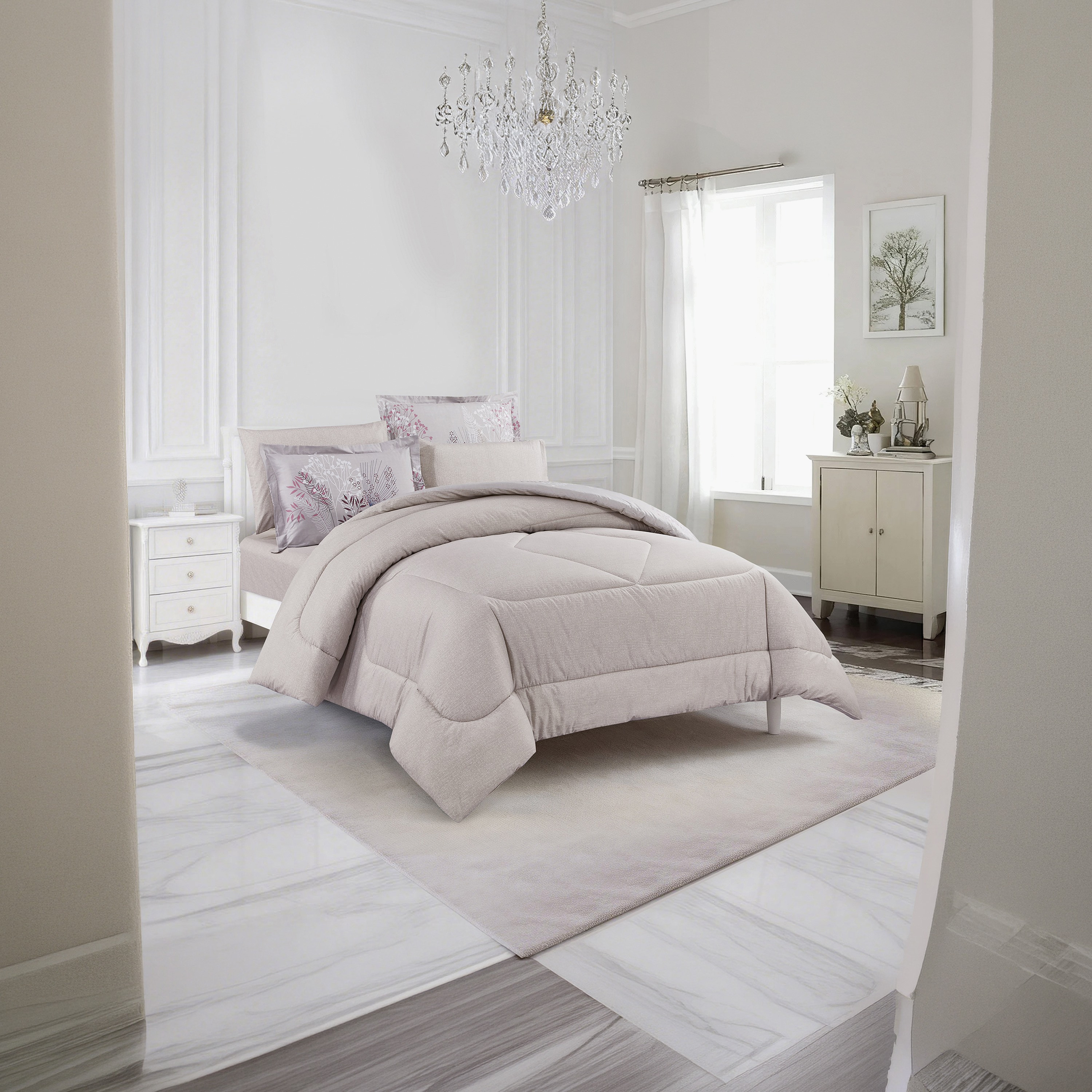 Unique Home All Season 100% Cotton Comforter Set 6 pcs Super King Size - 240x260 cms-household-bedding-comfortersandbedspreads-comforters-image-3