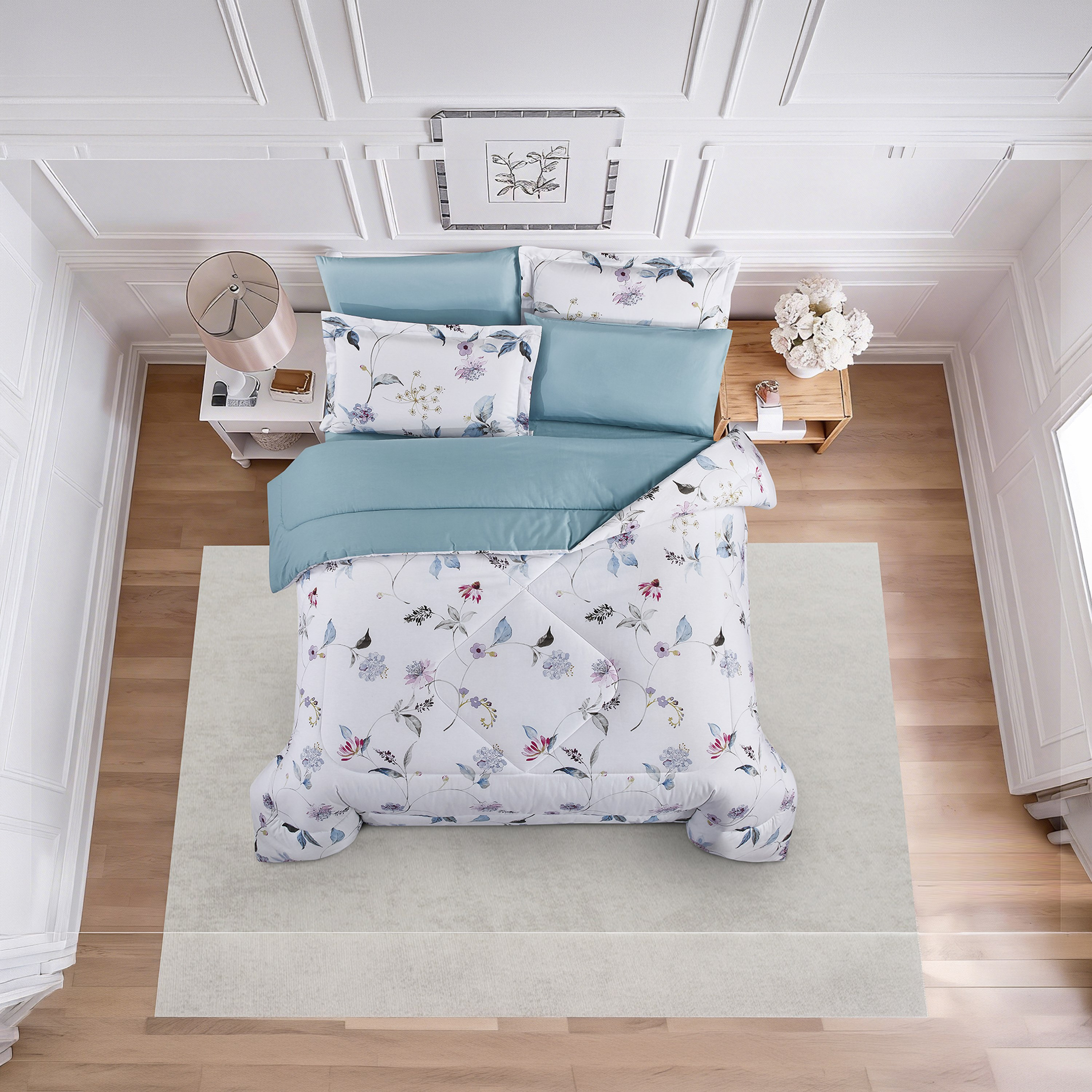 Unique Home All Season 100% Cotton Comforter Set 6 pcs Super King Size - 240x260 cms-household-bedding-comfortersandbedspreads-comforters-image-1