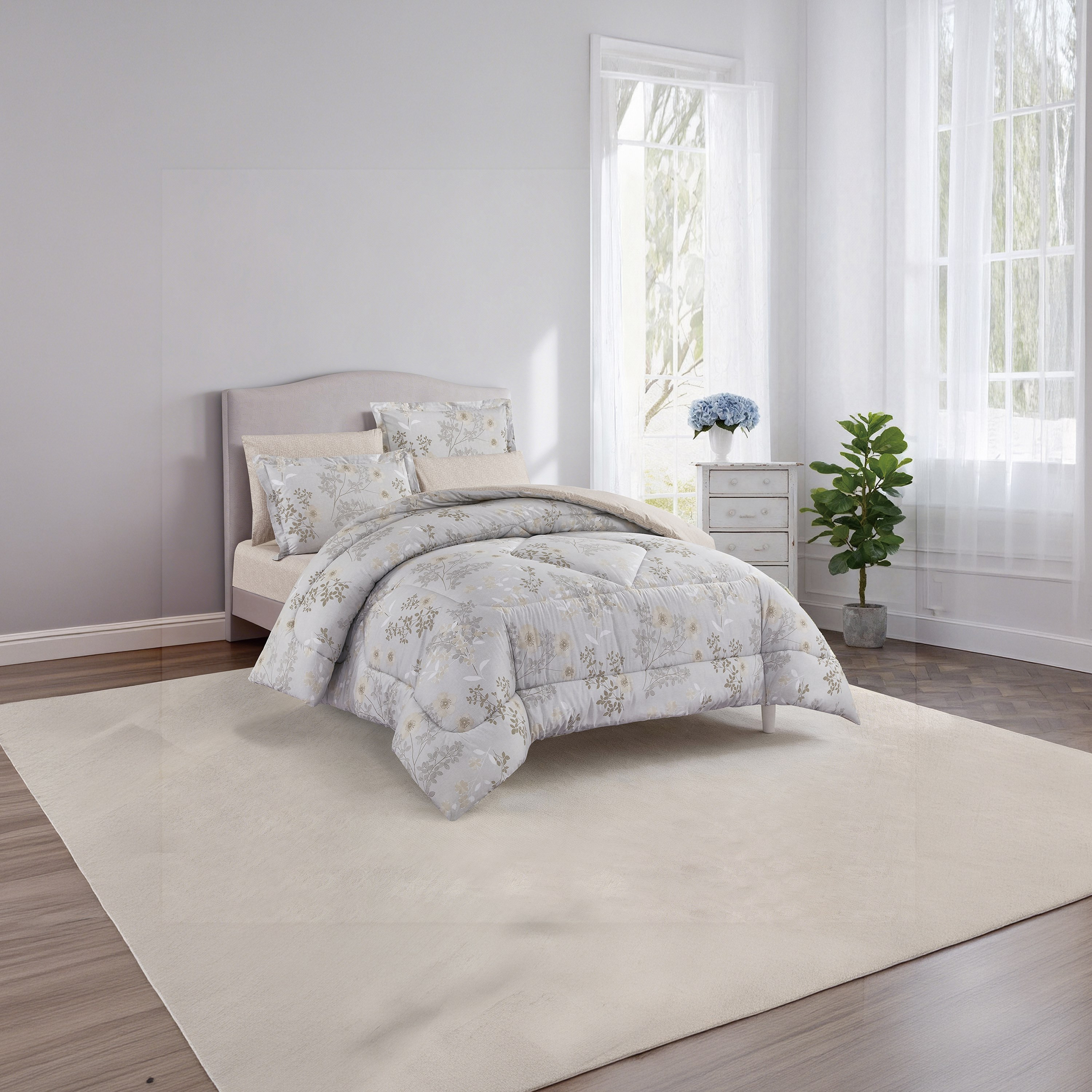 Unique Home All Season 100% Cotton Comforter Set 6 pcs Super King Size - 240x260 cms-household-bedding-comfortersandbedspreads-comforters-image-2