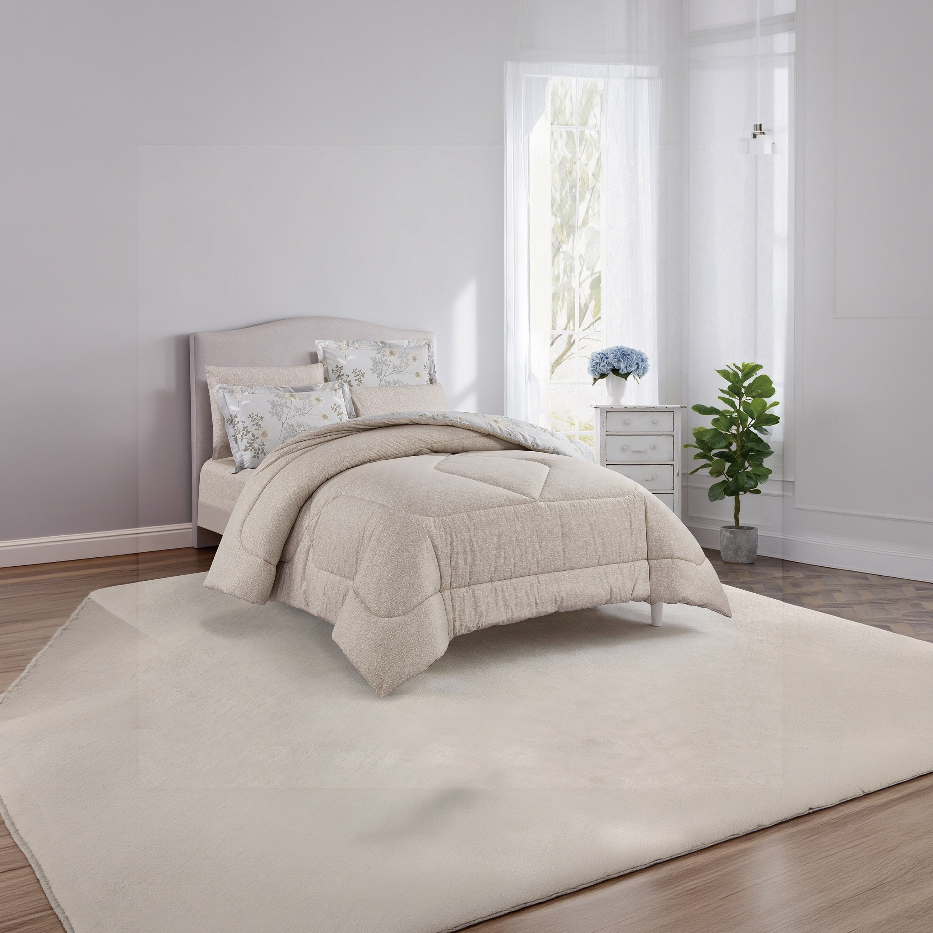 Unique Home All Season 100% Cotton Comforter Set 6 pcs Super King Size - 240x260 cms-household-bedding-comfortersandbedspreads-comforters-image-3