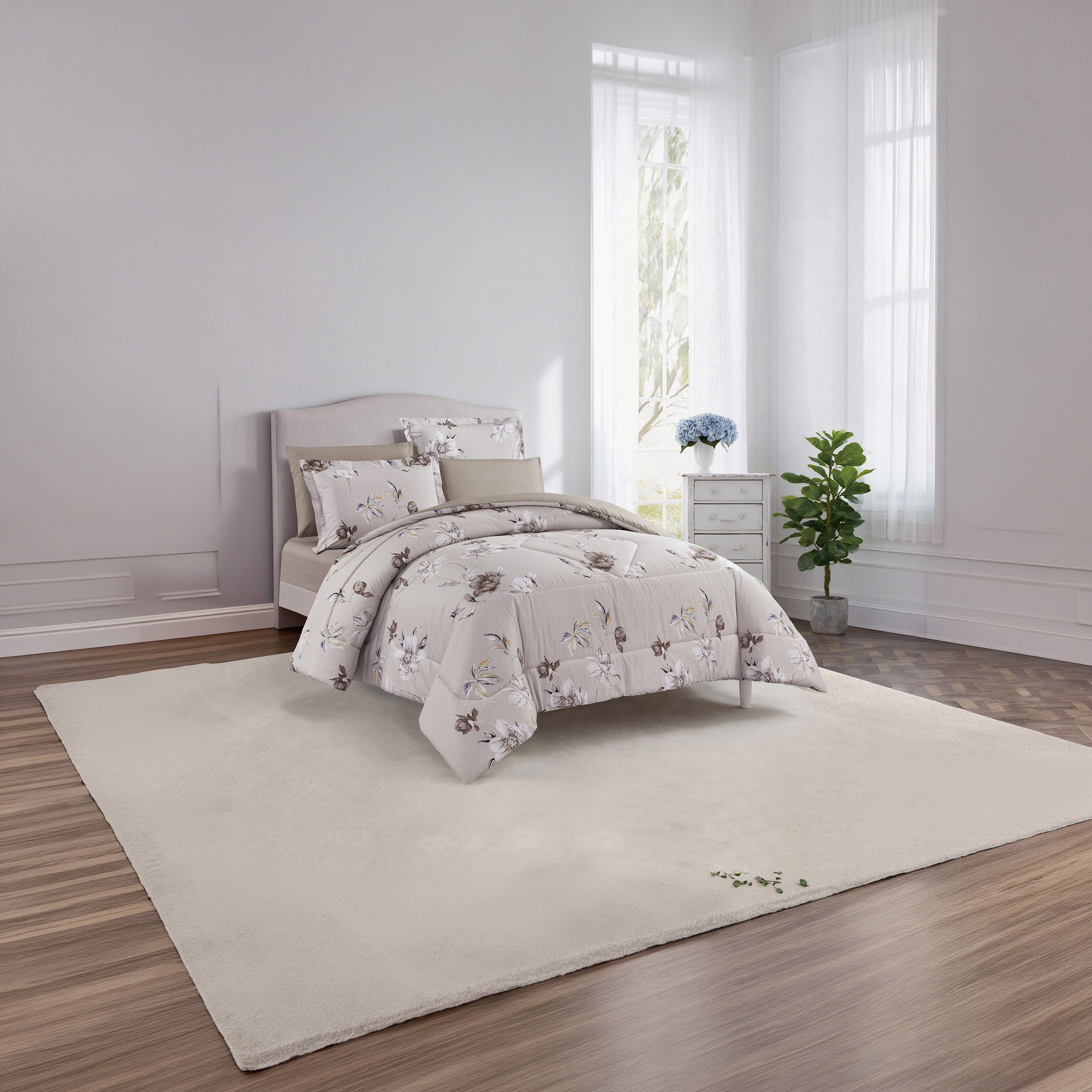 Unique Home All Season 100% Cotton Comforter Set 6 pcs Super King Size - 240x260 cms-household-bedding-comfortersandbedspreads-comforters-image-1