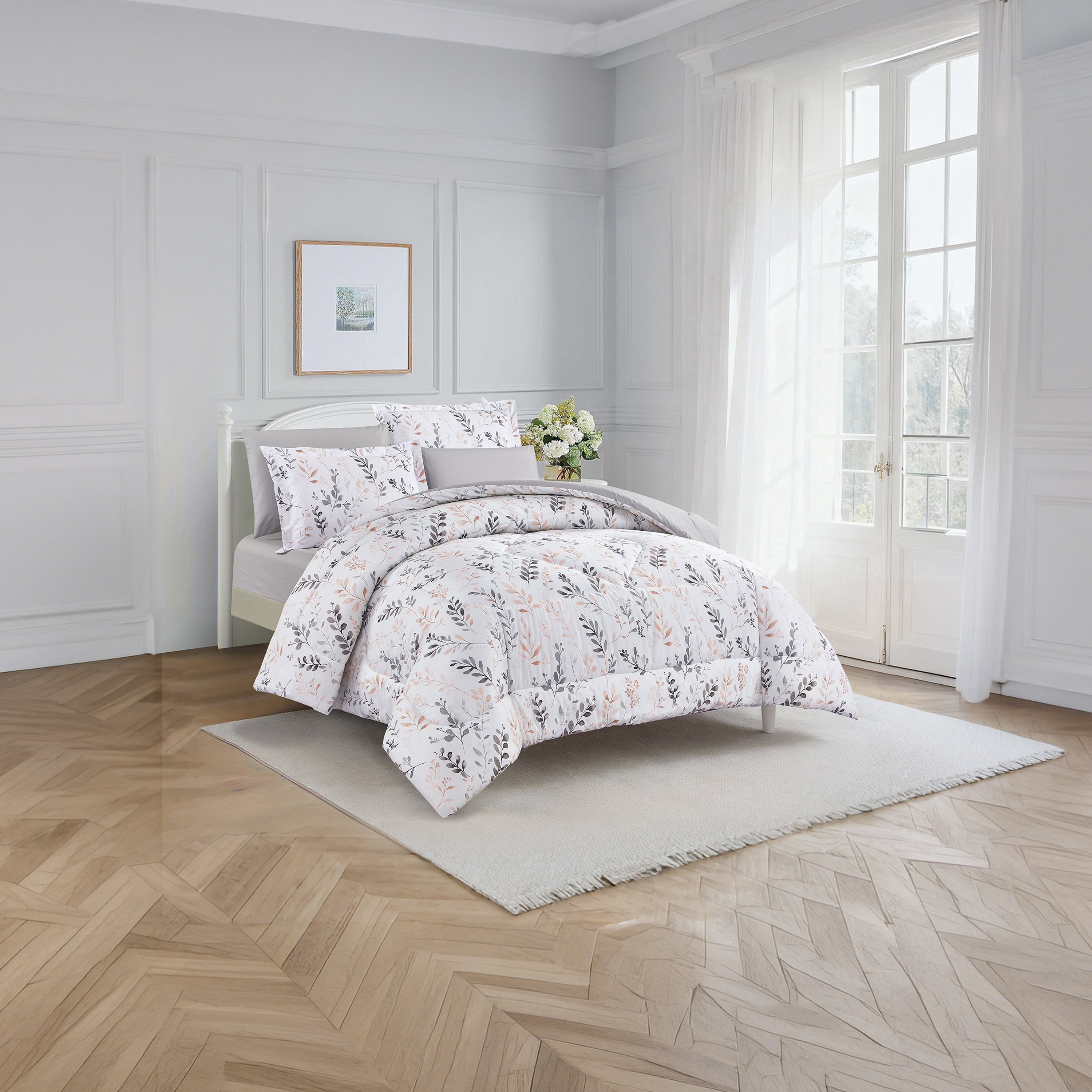 Unique Home All Season 100% Cotton Comforter Set 6 pcs Super King Size - 240x260 cms-household-bedding-comfortersandbedspreads-comforters-image-2