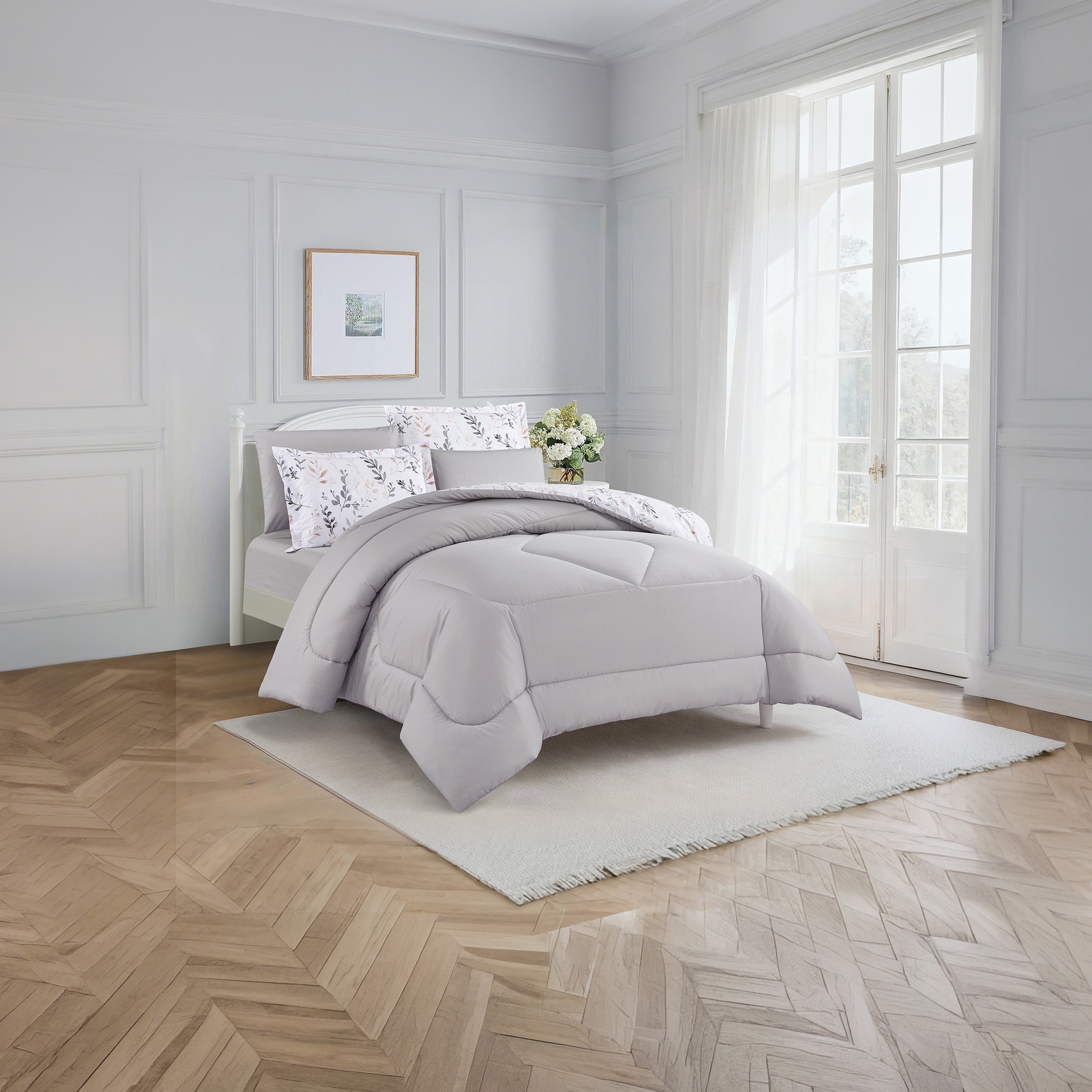 Unique Home All Season 100% Cotton Comforter Set 6 pcs Super King Size - 240x260 cms-household-bedding-comfortersandbedspreads-comforters-image-3