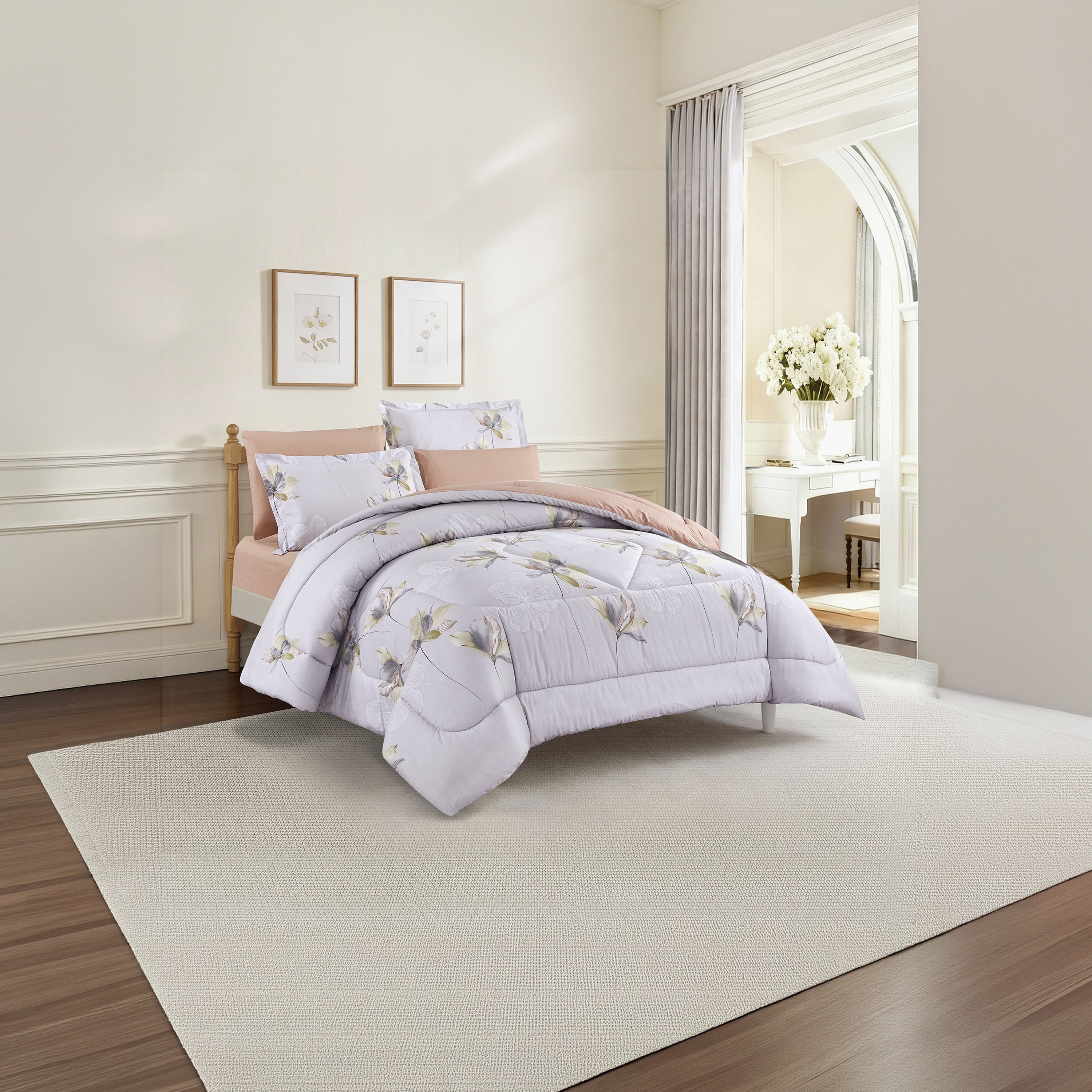 Unique Home All Season 100% Cotton Comforter Set 6 pcs Super King Size - 240x260 cms-household-bedding-comfortersandbedspreads-comforters-image-2