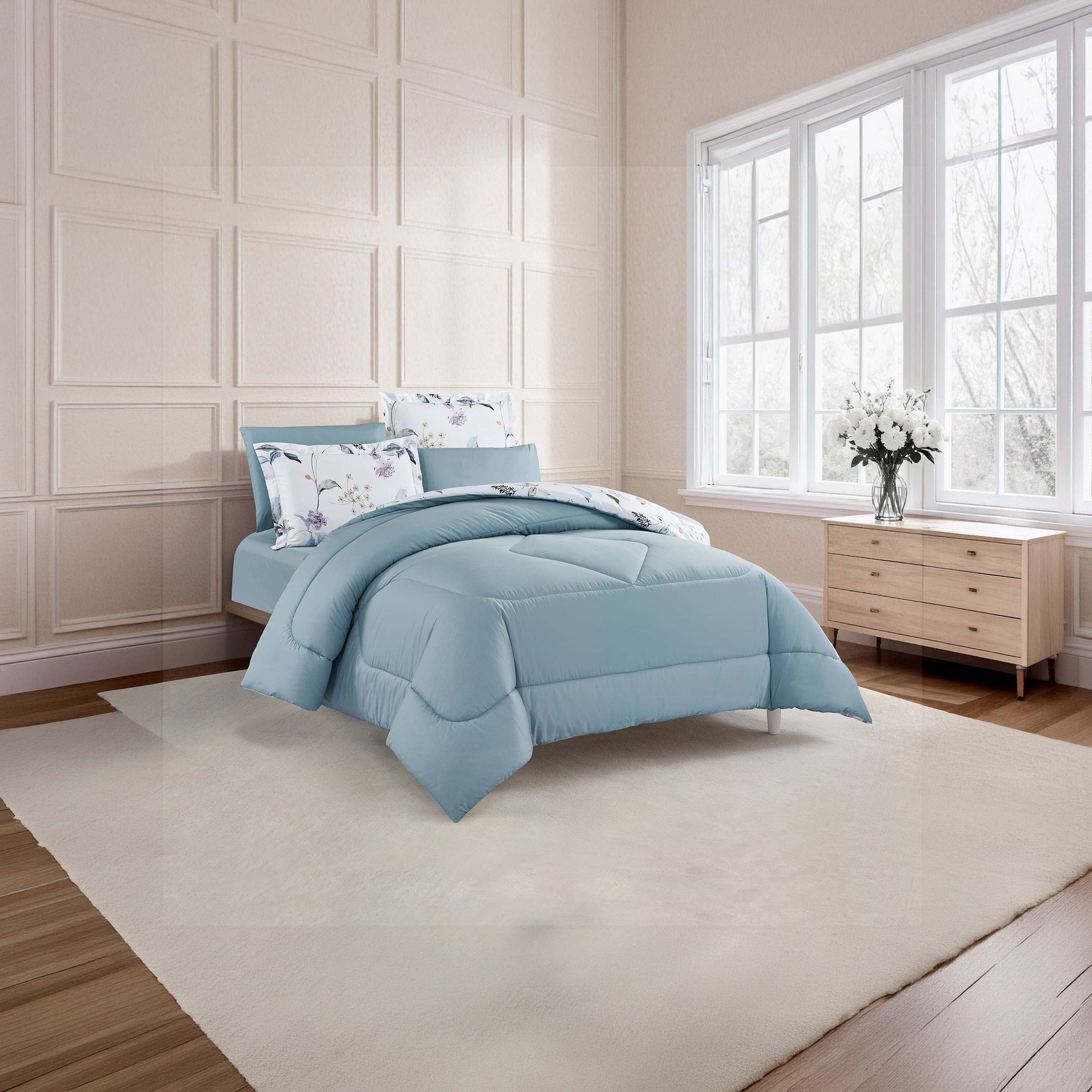 Unique Home All Season 100% Cotton Comforter Set 4 pcs Twin Size - 170x230 cms-household-bedding-comfortersandbedspreads-comforters-image-3