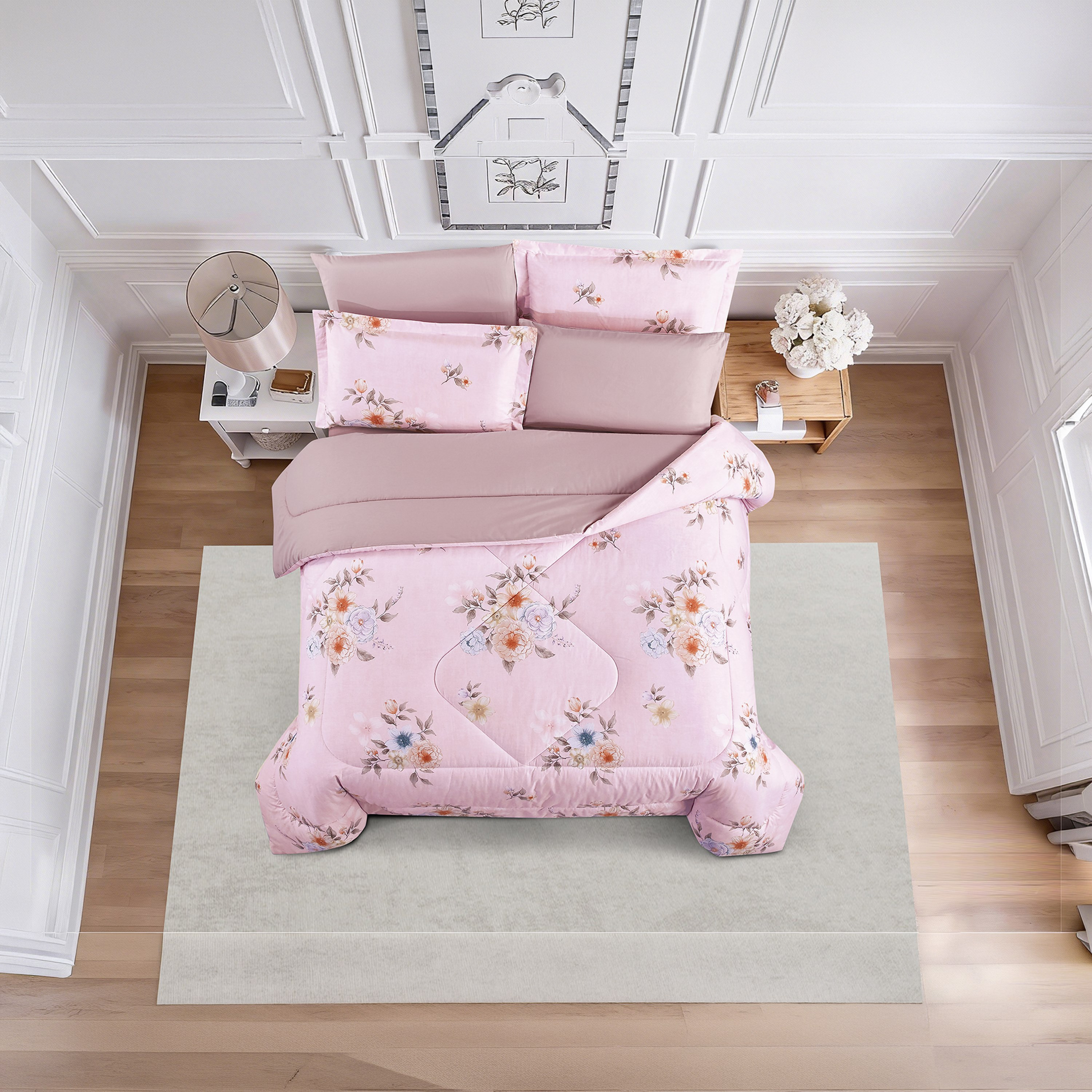Unique Home All Season 100% Cotton Comforter Set 4 pcs Twin Size - 170x230 cms-household-bedding-comfortersandbedspreads-comforters-image-1