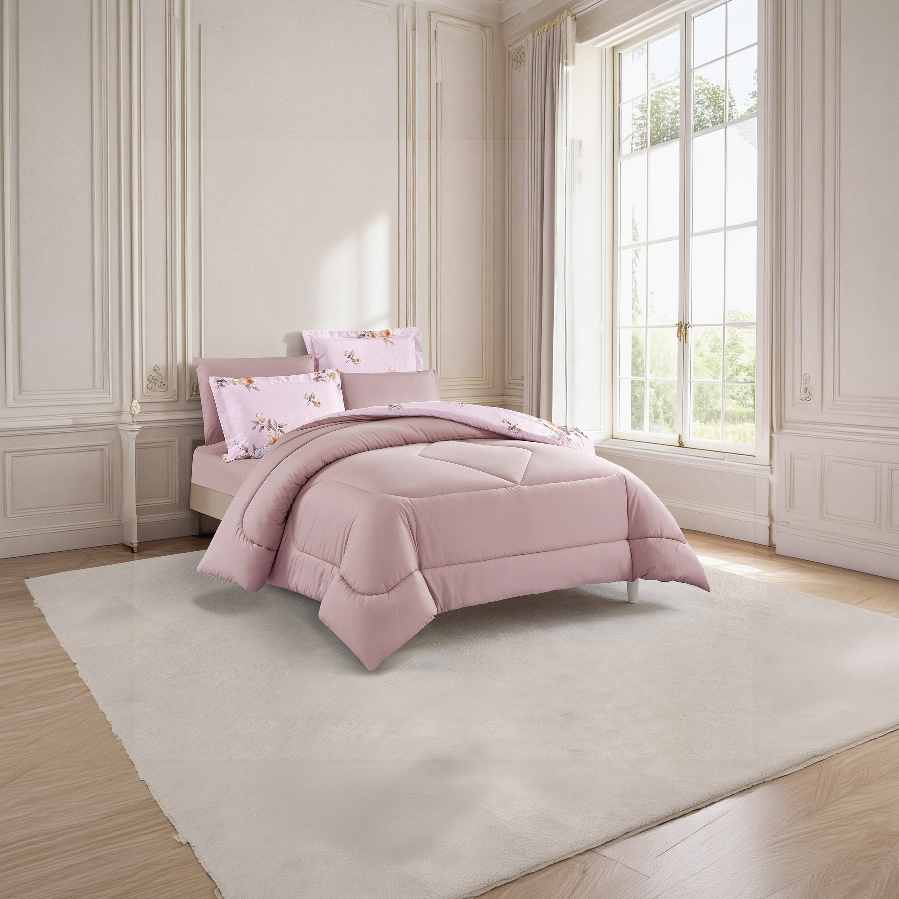 Unique Home All Season 100% Cotton Comforter Set 4 pcs Twin Size - 170x230 cms-household-bedding-comfortersandbedspreads-comforters-image-3