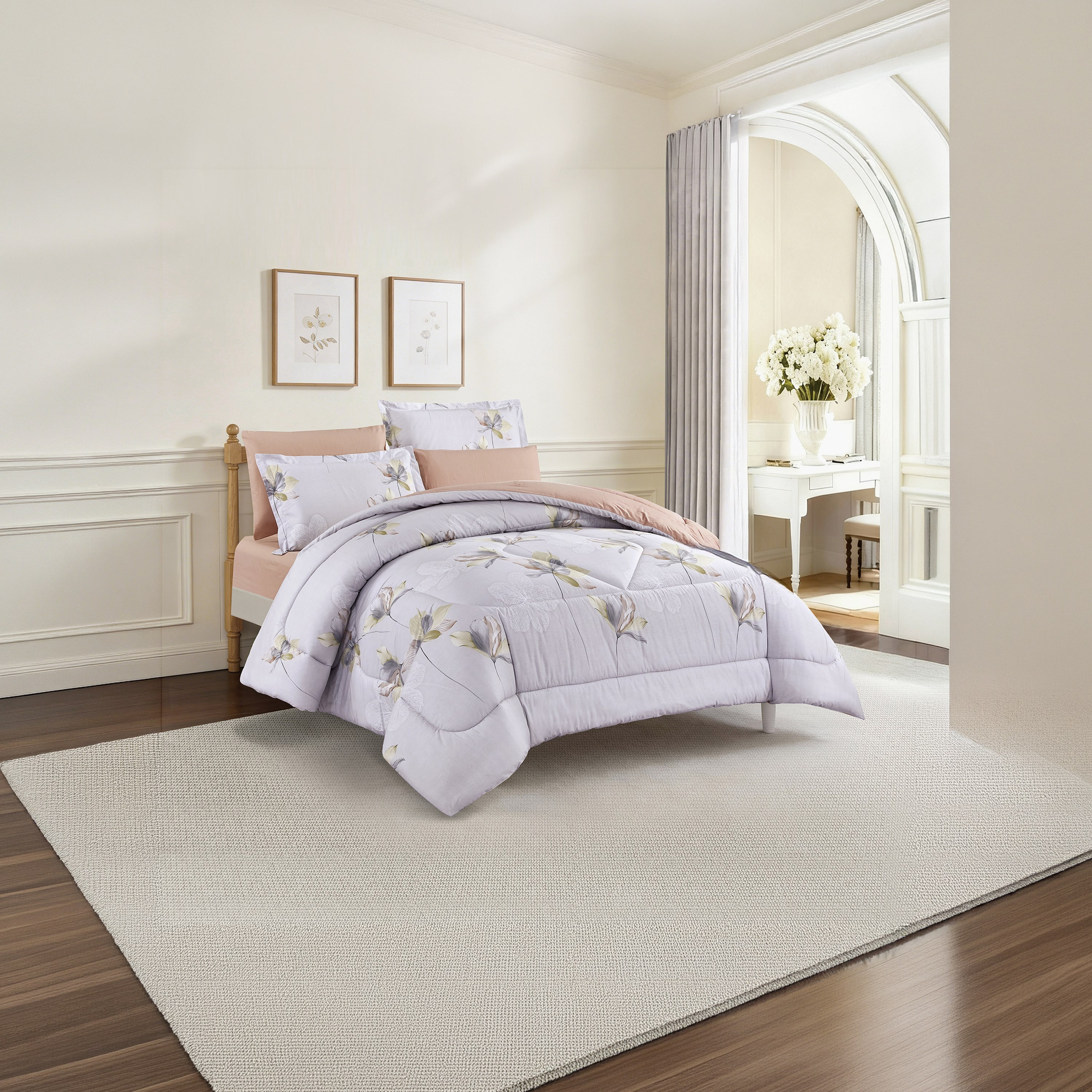 Unique Home All Season 100% Cotton Comforter Set 4 pcs Twin Size - 170x230 cms-household-bedding-comfortersandbedspreads-comforters-image-2