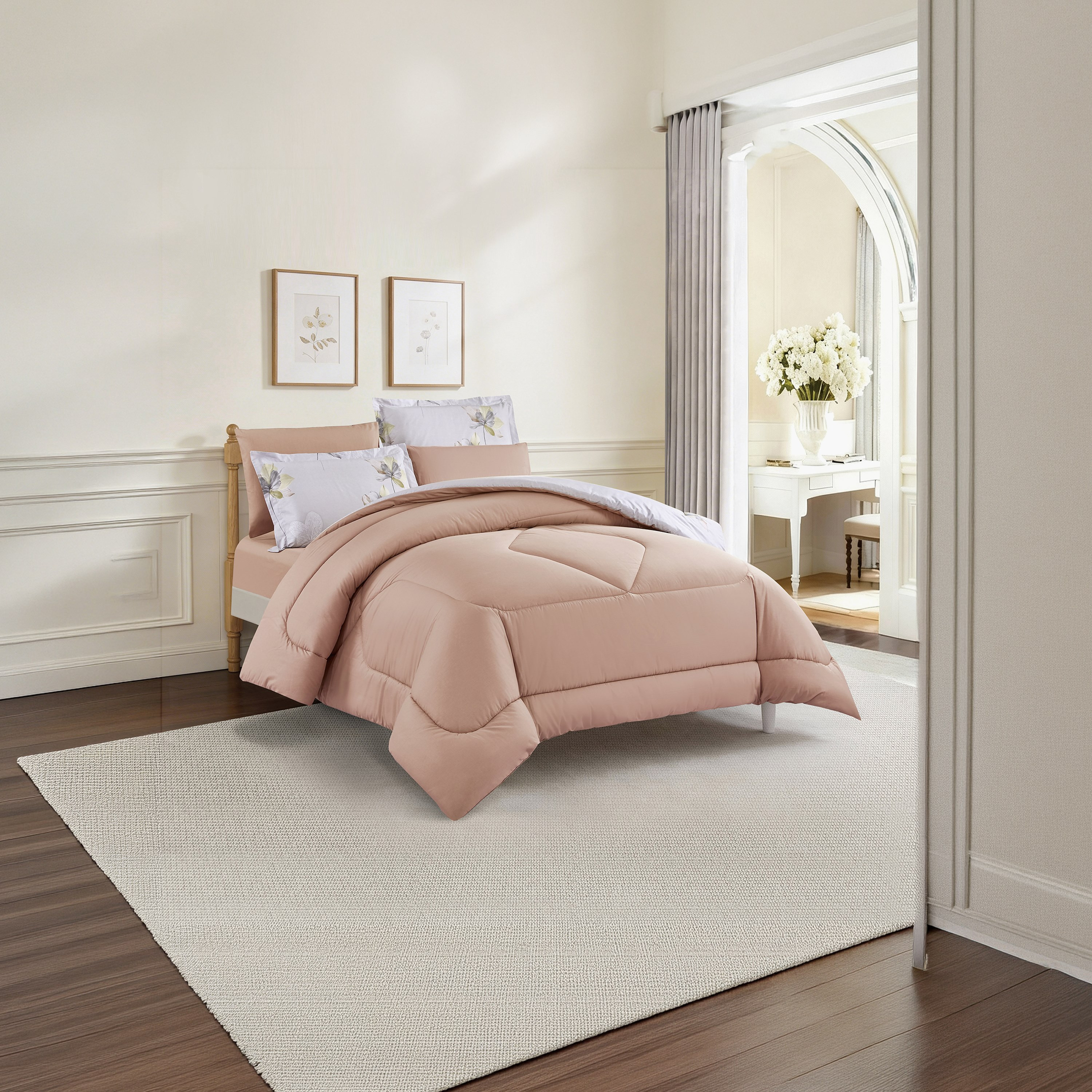 Unique Home All Season 100% Cotton Comforter Set 4 pcs Twin Size - 170x230 cms-household-bedding-comfortersandbedspreads-comforters-image-3
