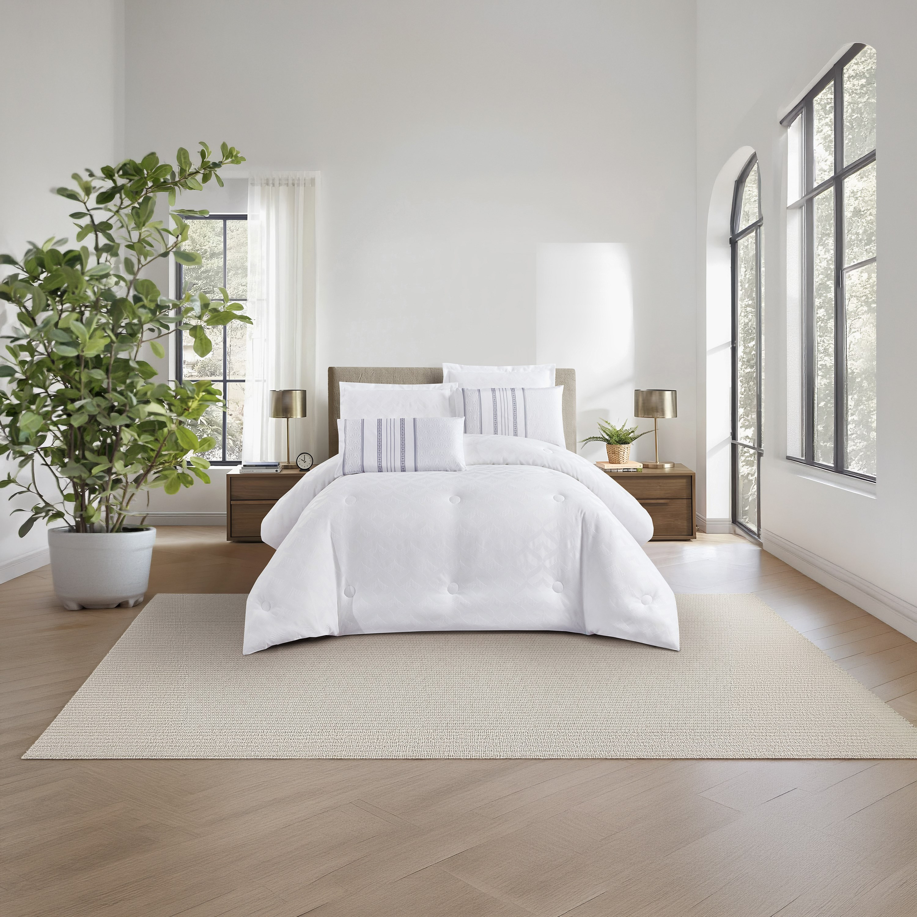 Unique Home All Season Textured Waffle 6 pcs Super King Comforter Set -260x240 cms-household-bedding-comfortersandbedspreads-comforters-image-1