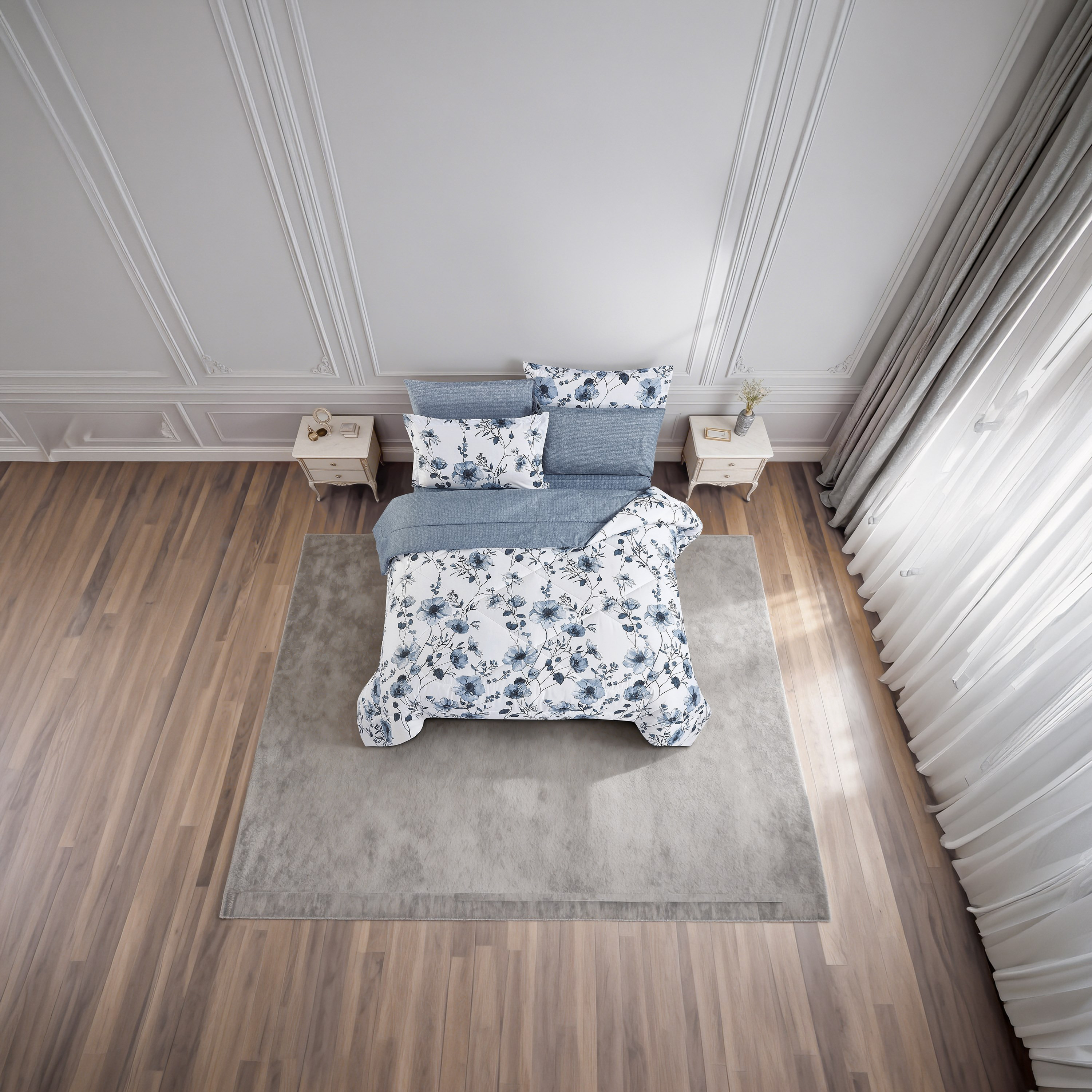Unique Home All Season Printed Reversible Comforter Set 4 pcs Twin Size - 170x240 cms-household-bedding-comfortersandbedspreads-comforters-image-3