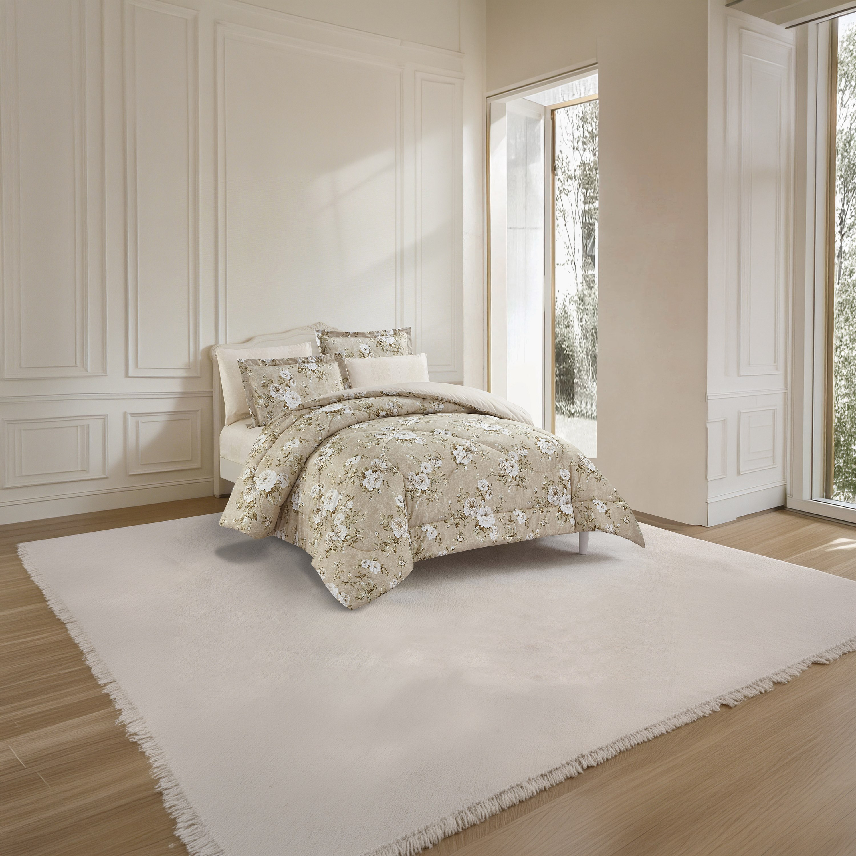 Unique Home All Season Printed Reversible Comforter Set 4 pcs Twin Size - 170x240 cms-household-bedding-comfortersandbedspreads-comforters-image-1