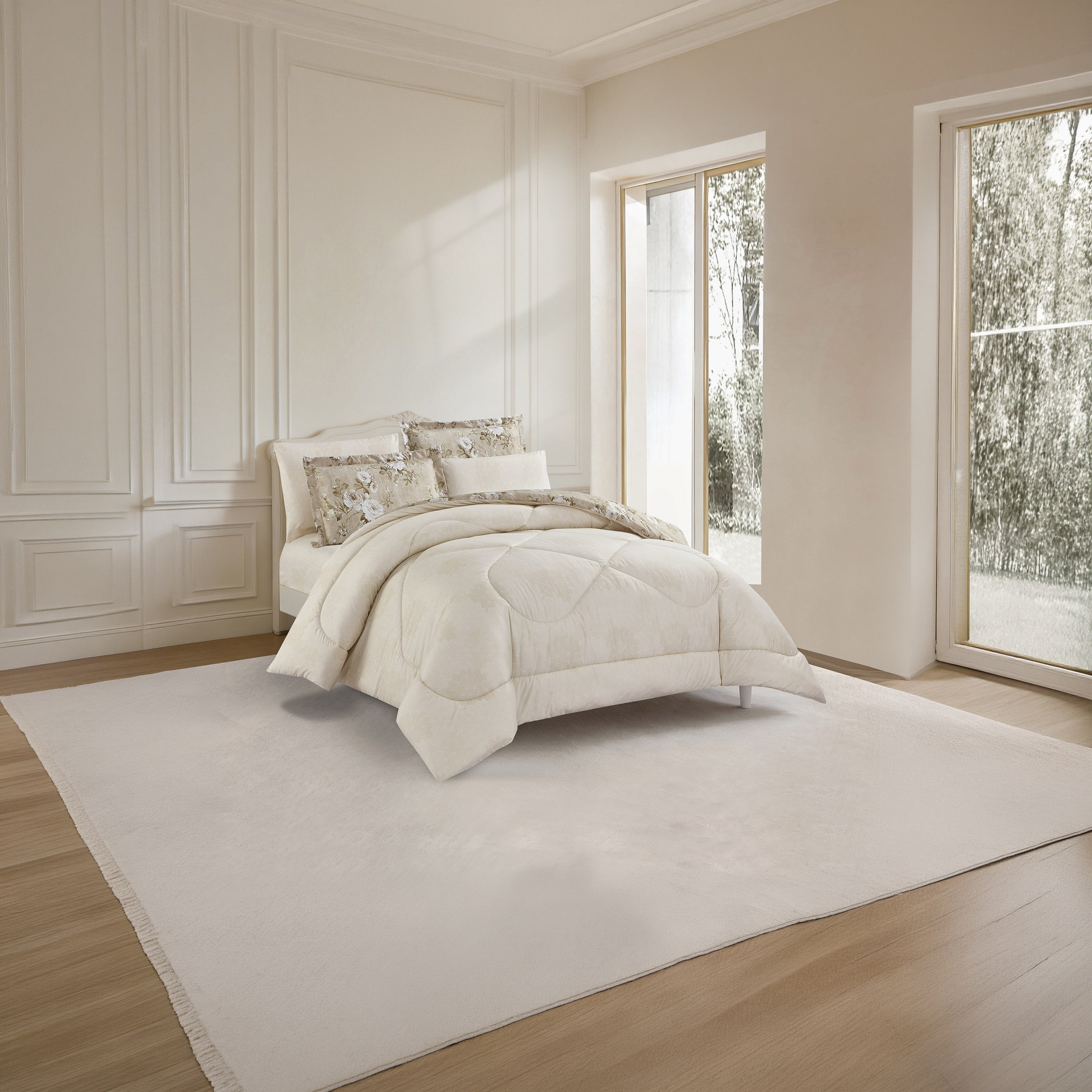 Unique Home All Season Printed Reversible Comforter Set 4 pcs Twin Size - 170x240 cms-household-bedding-comfortersandbedspreads-comforters-image-2