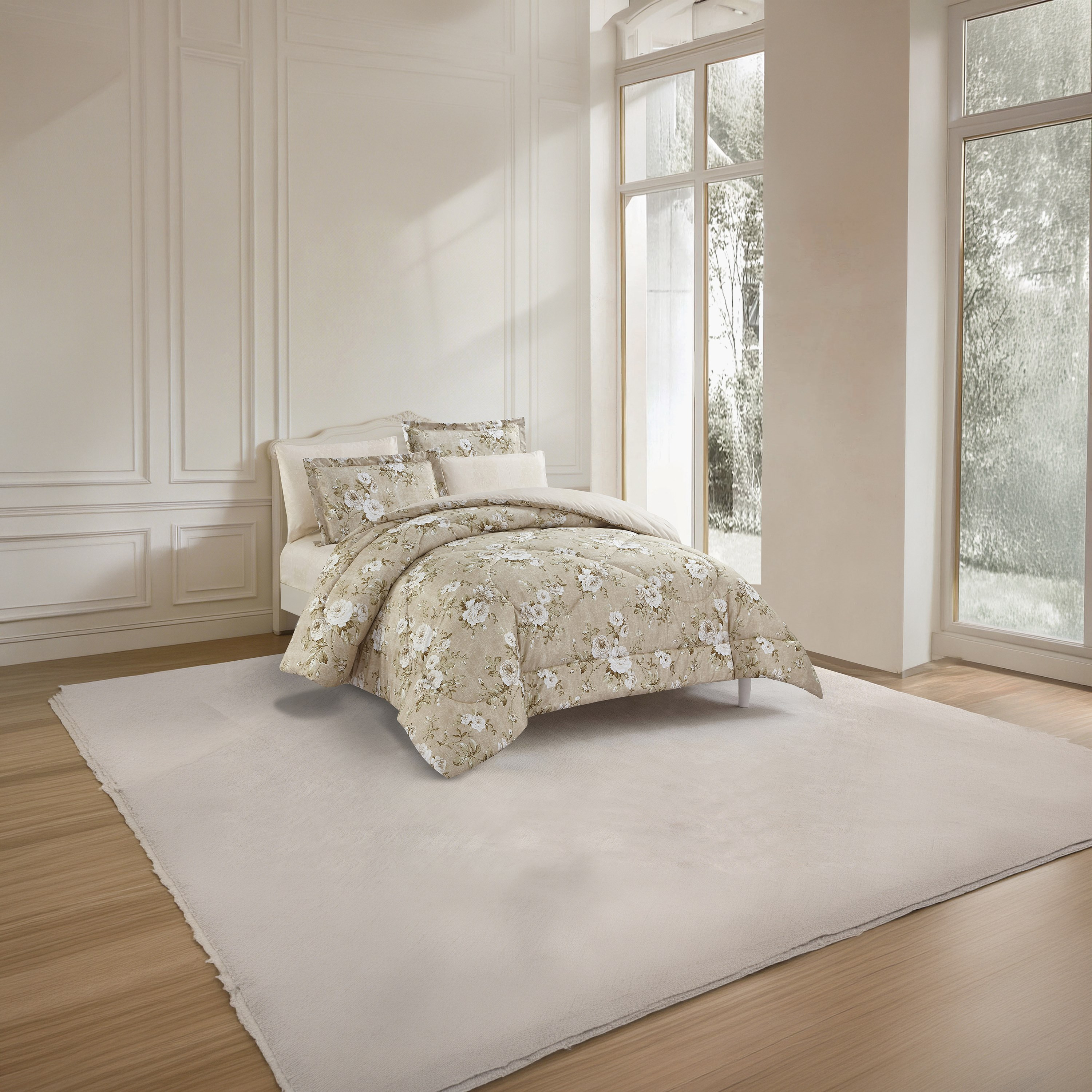 Unique Home All Season Printed Reversible Comforter Set 4 pcs Twin Size - 170x240 cms-household-bedding-comfortersandbedspreads-comforters-image-1