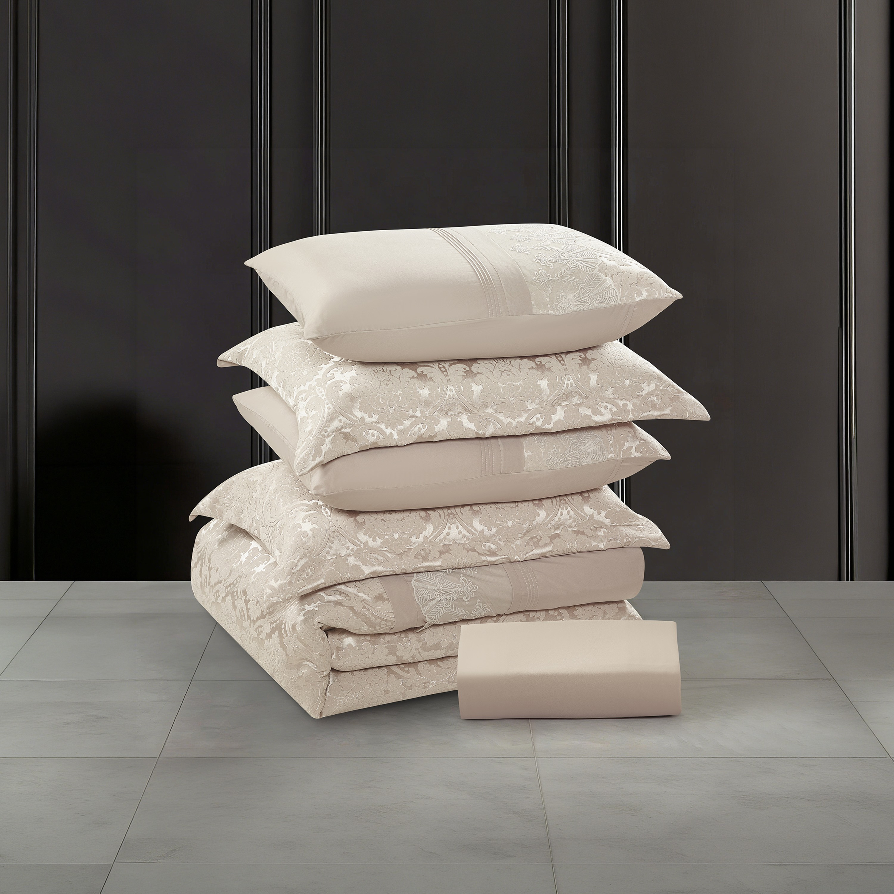Lifestyle Chenille Super King Floral Damask All Season 6 Piece Comforter Set - 260x240cms-household-bedding-comfortersandbedspreads-comforters-image-7