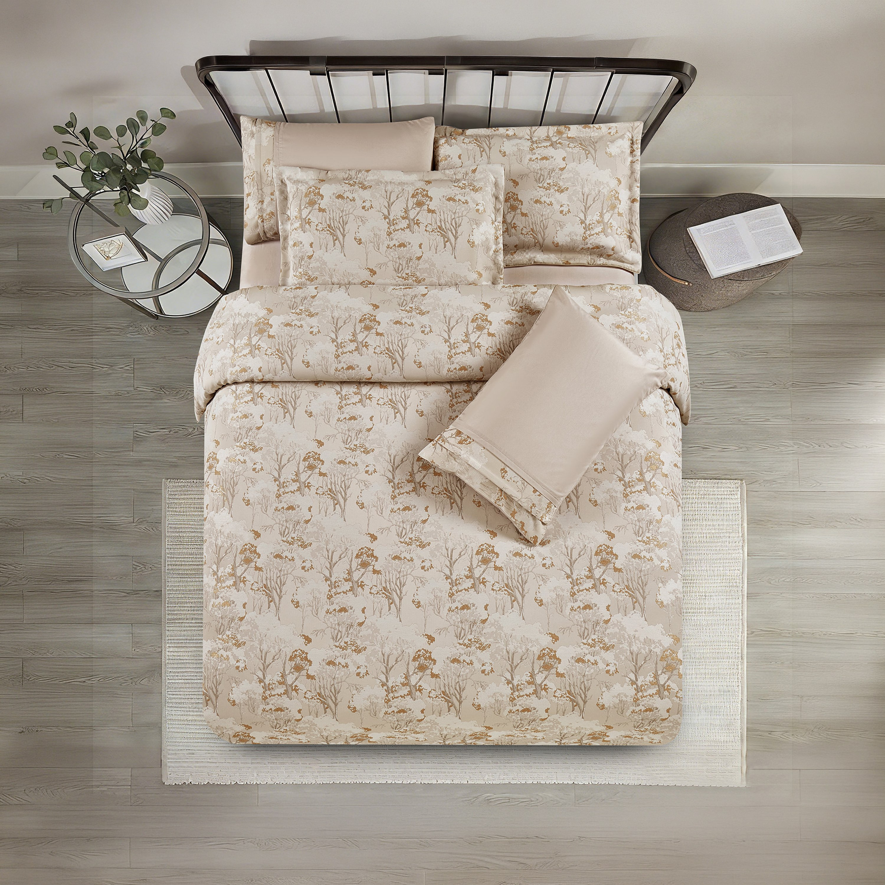 Lifestyle Chenille Super King Floral Printed All Season 6 Piece Comforter Set - 260x240cms-household-bedding-comfortersandbedspreads-comforters-image-2