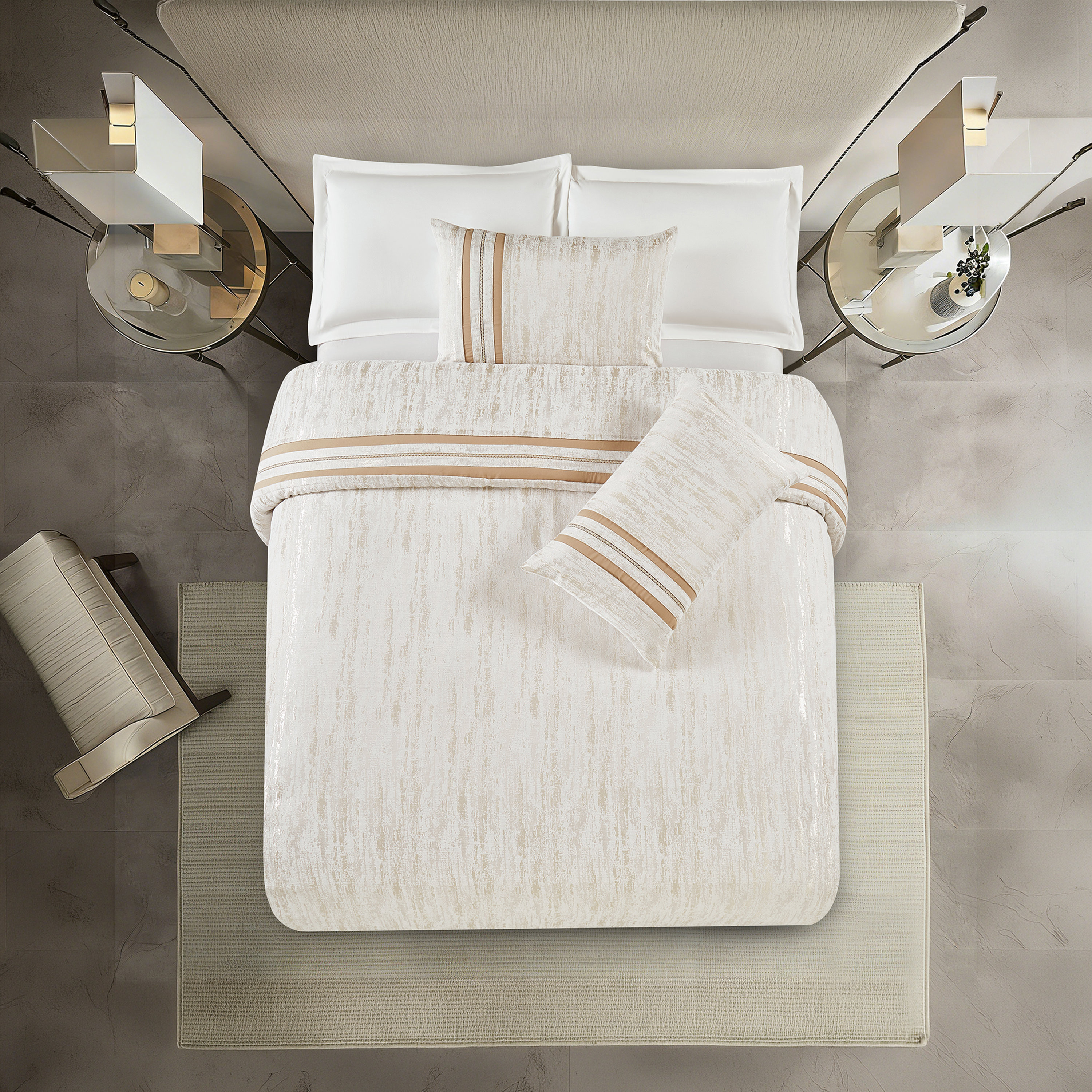 Lifestyle Chenille Super King Abstract All Season 6 Piece Comforter Set - 260x240cms-household-bedding-comfortersandbedspreads-comforters-image-2