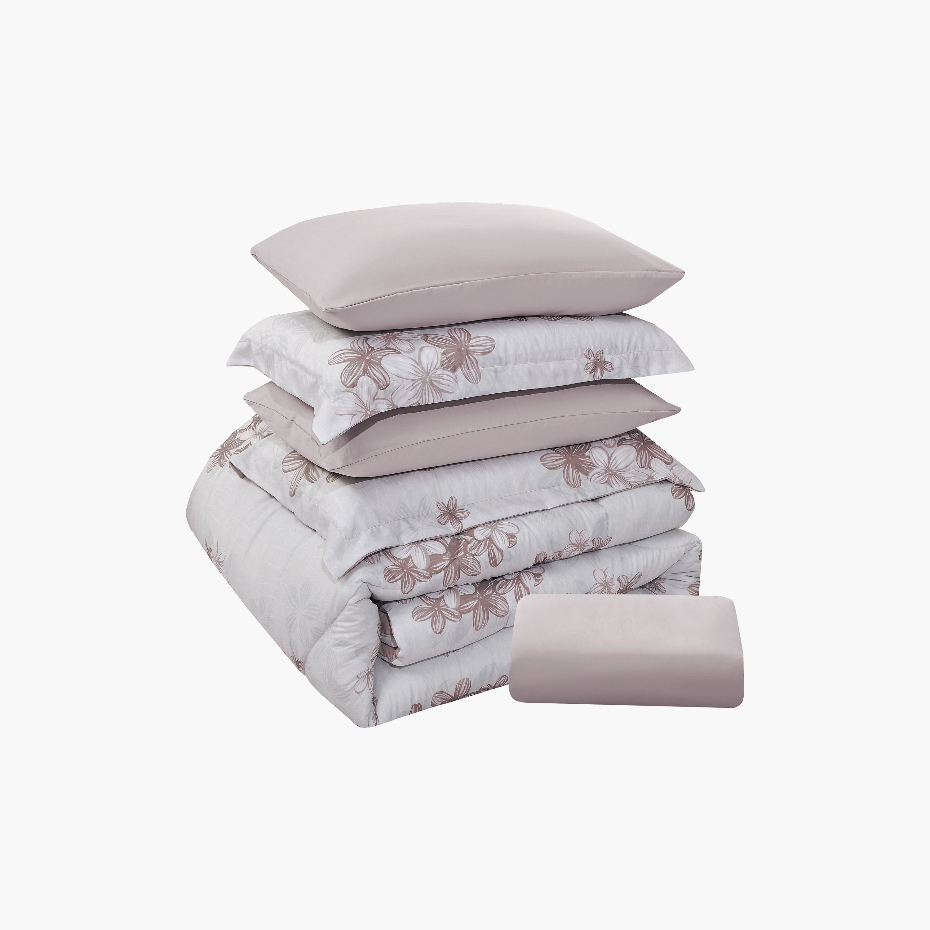 Lifestyle Super King Floral Print 6 Piece Reversible Comforter Set - 260x240cms-household-bedding-comfortersandbedspreads-comforters-image-7