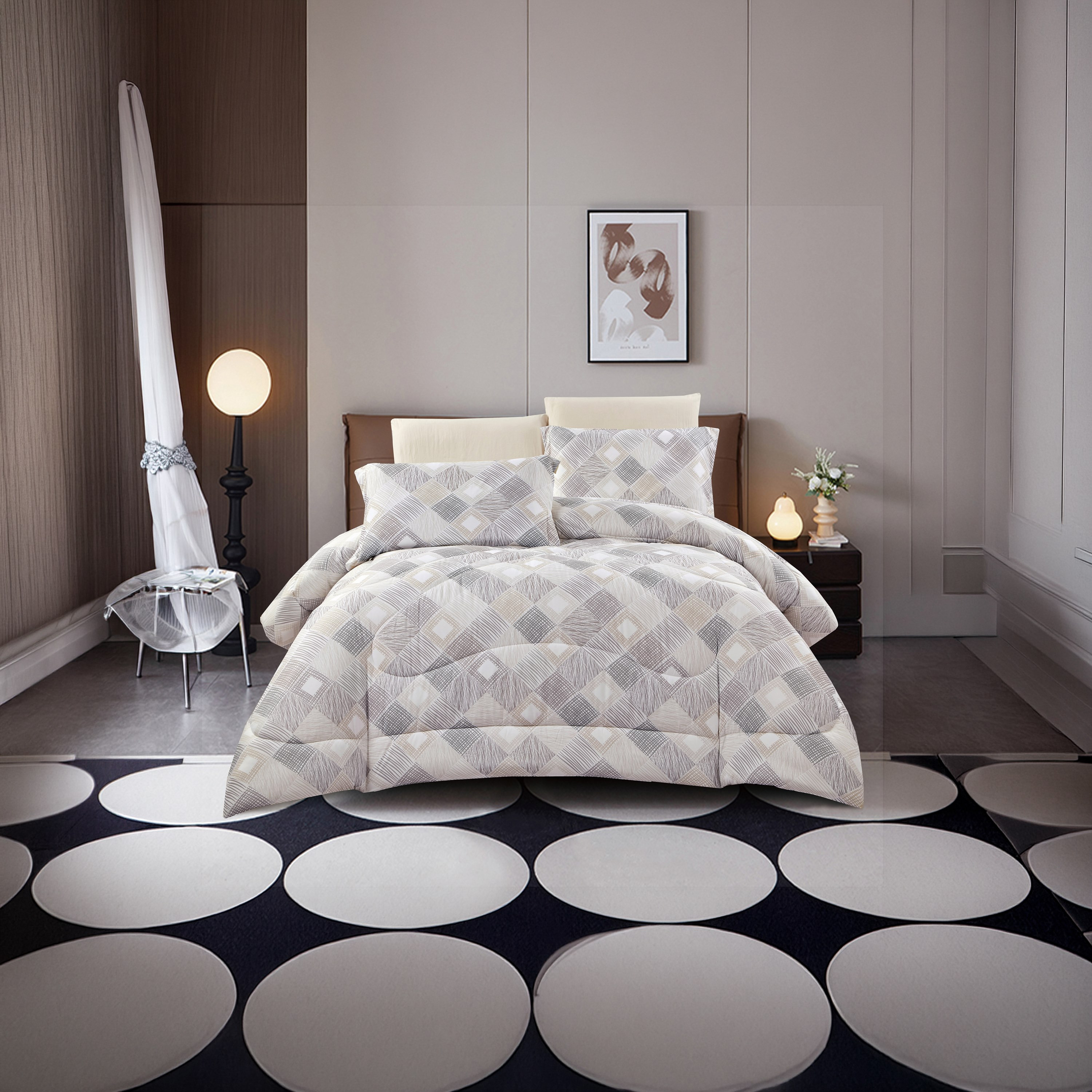 Lifestyle Super King Geometric 6 Piece Reversible Comforter Set -260x240cmss-household-bedding-comfortersandbedspreads-comforters-image-1