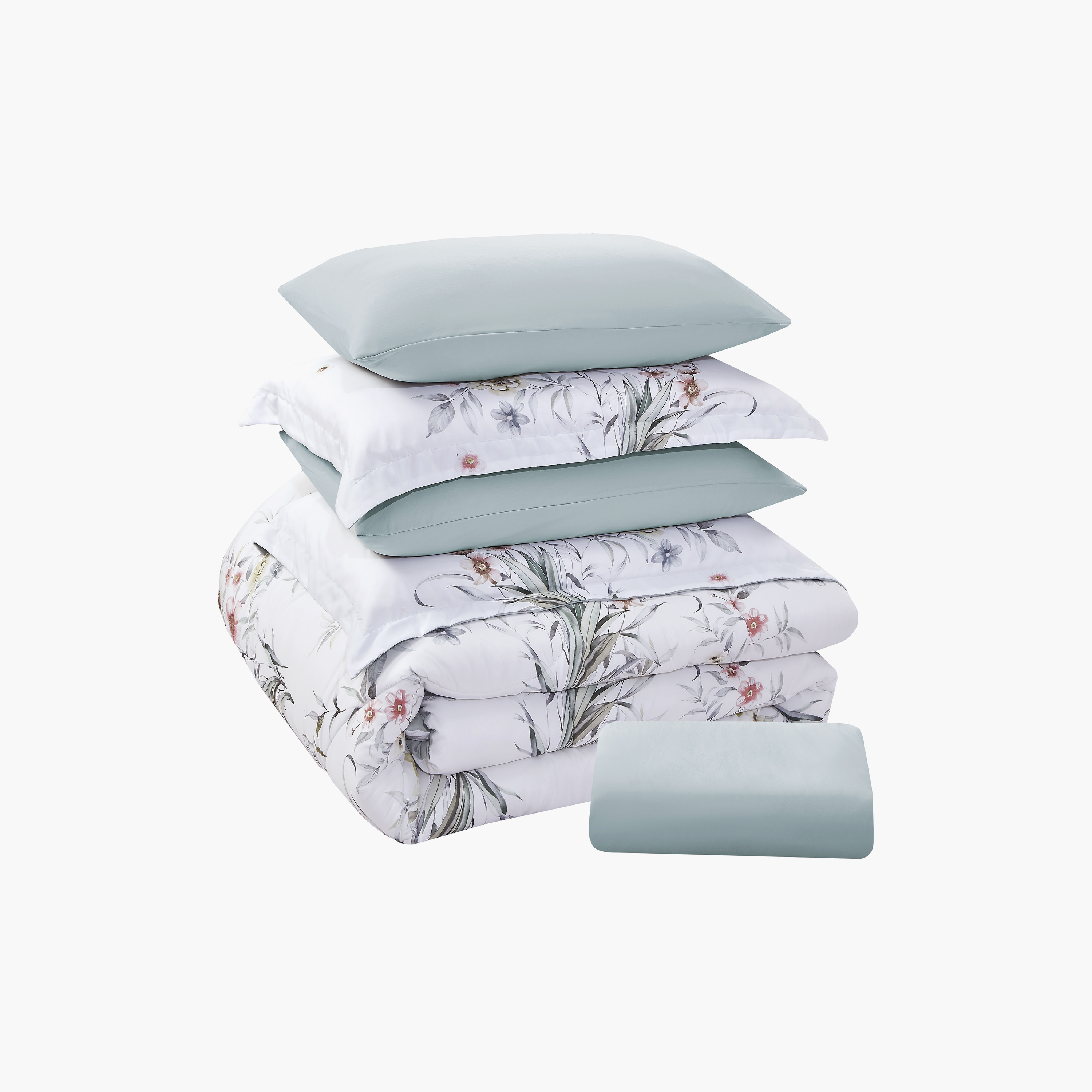 Lifestyle Super King Floral Print 6 Piece Reversible Comforter Set - 260x240cms-household-bedding-comfortersandbedspreads-comforters-image-7