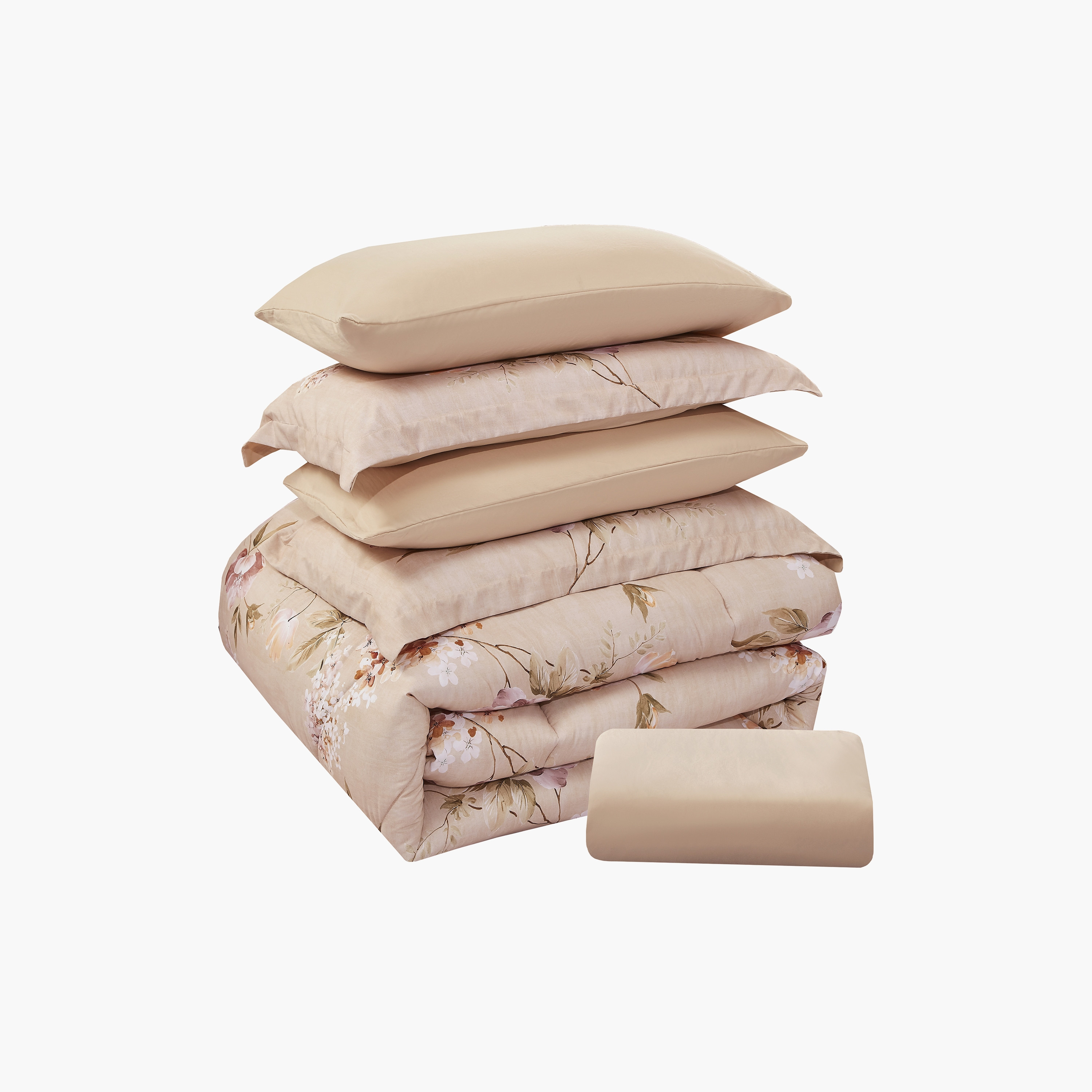 Lifestyle Super King Floral Print 6 Piece Reversible Comforter Set - 260x240cms-household-bedding-comfortersandbedspreads-comforters-image-7