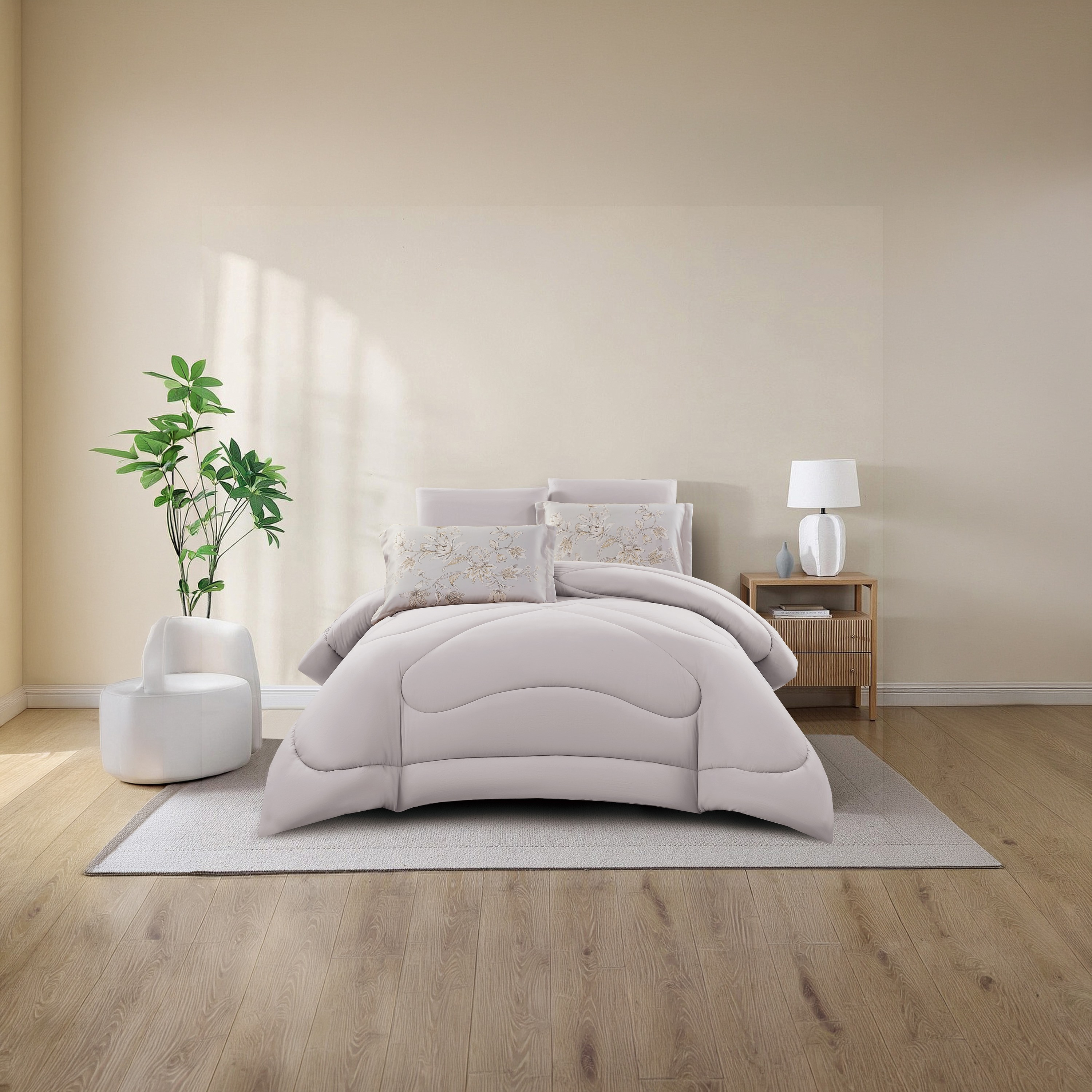 Lifestyle Super King Floral Print 6 Piece Reversible Comforter Set - 260x240cms-household-bedding-comfortersandbedspreads-comforters-image-2